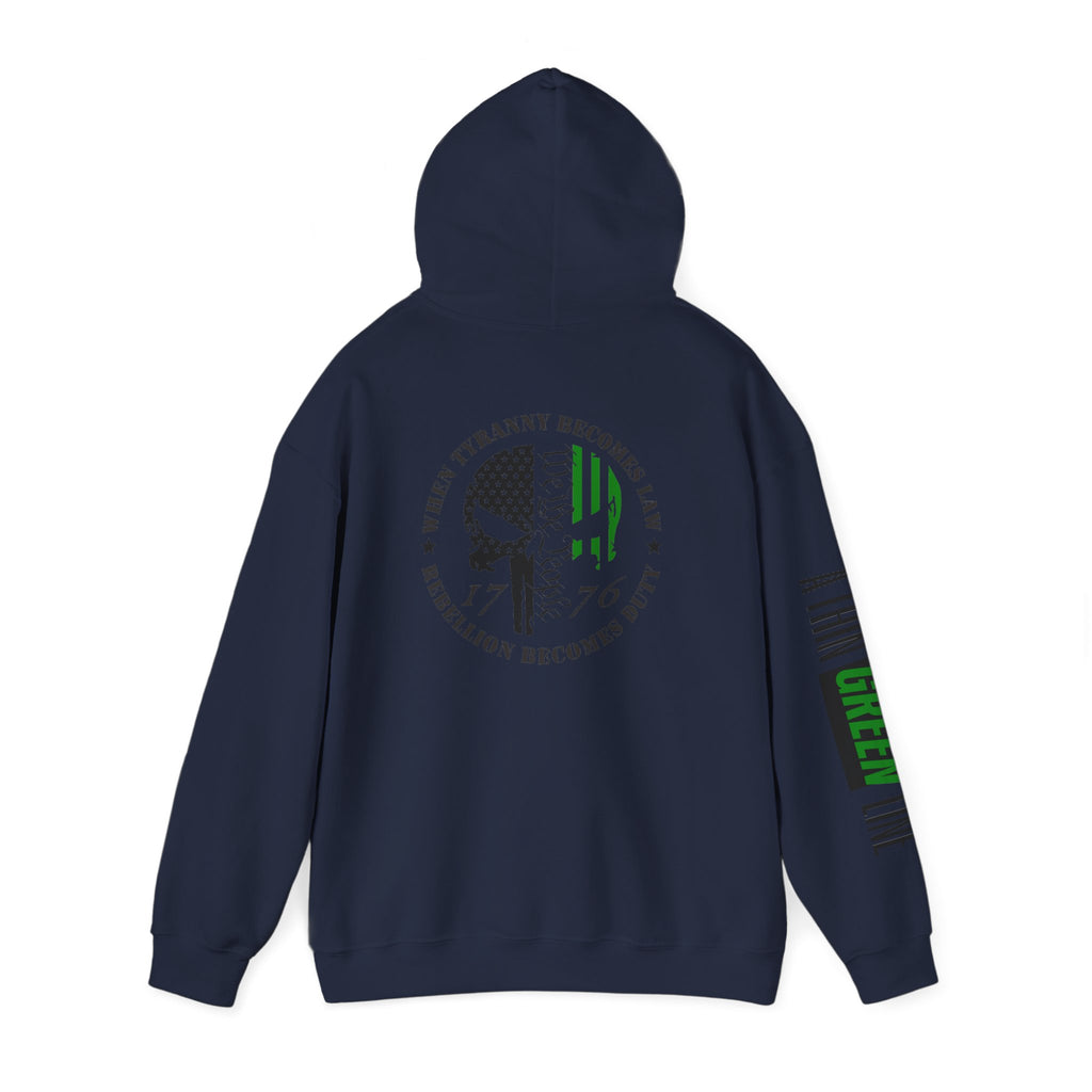 Military Patriotic Hoodie, Thin Green Line Sweatshirt, Unisex Hooded Jacket, Support Our Troops Apparel, Military Gift, Patriotic Clothing