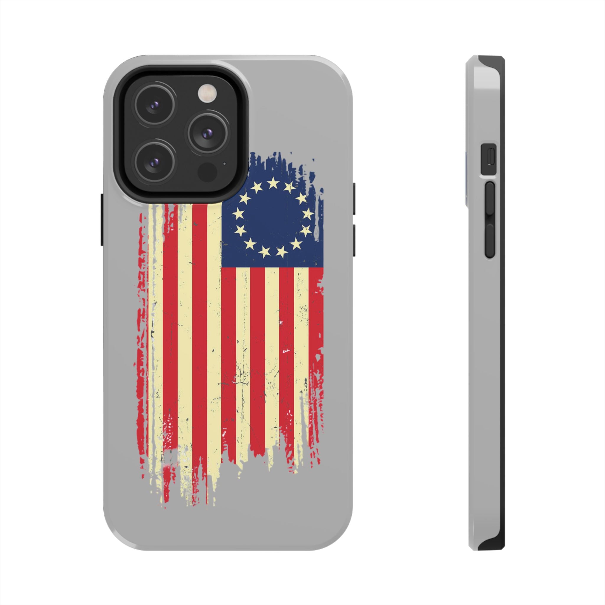 Patriotic Phone Cases with Vintage Flag Design, Tough Case for Independence Day, Memorial Day, 4th of July, Gift for Veterans, USA Pride