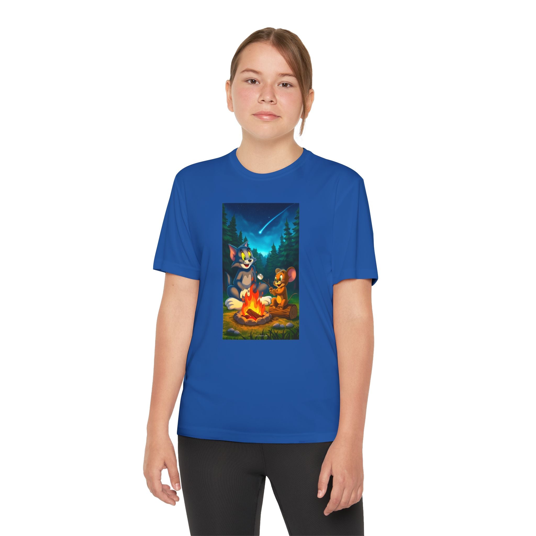 Youth Competitor Tee with Tom And Jerry design, Cartoon Graphic Kid's T-Shirt, Kids Tee, Children's Clothing, Funny Tee for Boys and Girls