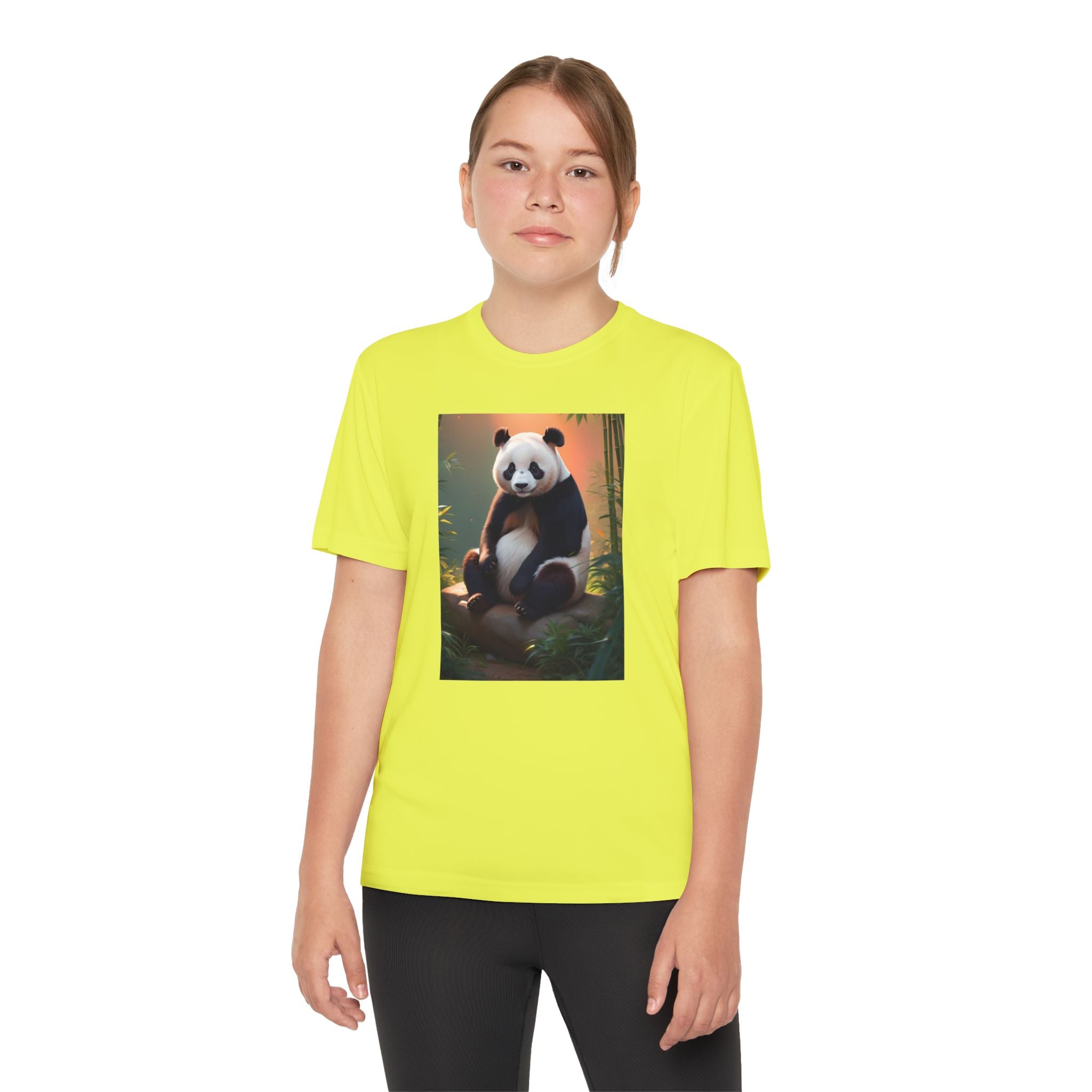 Panda Youth Tee Shirt, Kids Animal Graphic Top, Cute Black and White Tee, Children's Zoo Theme Shirt, Bamboo Bear Shirt, Kid's Nature Gift