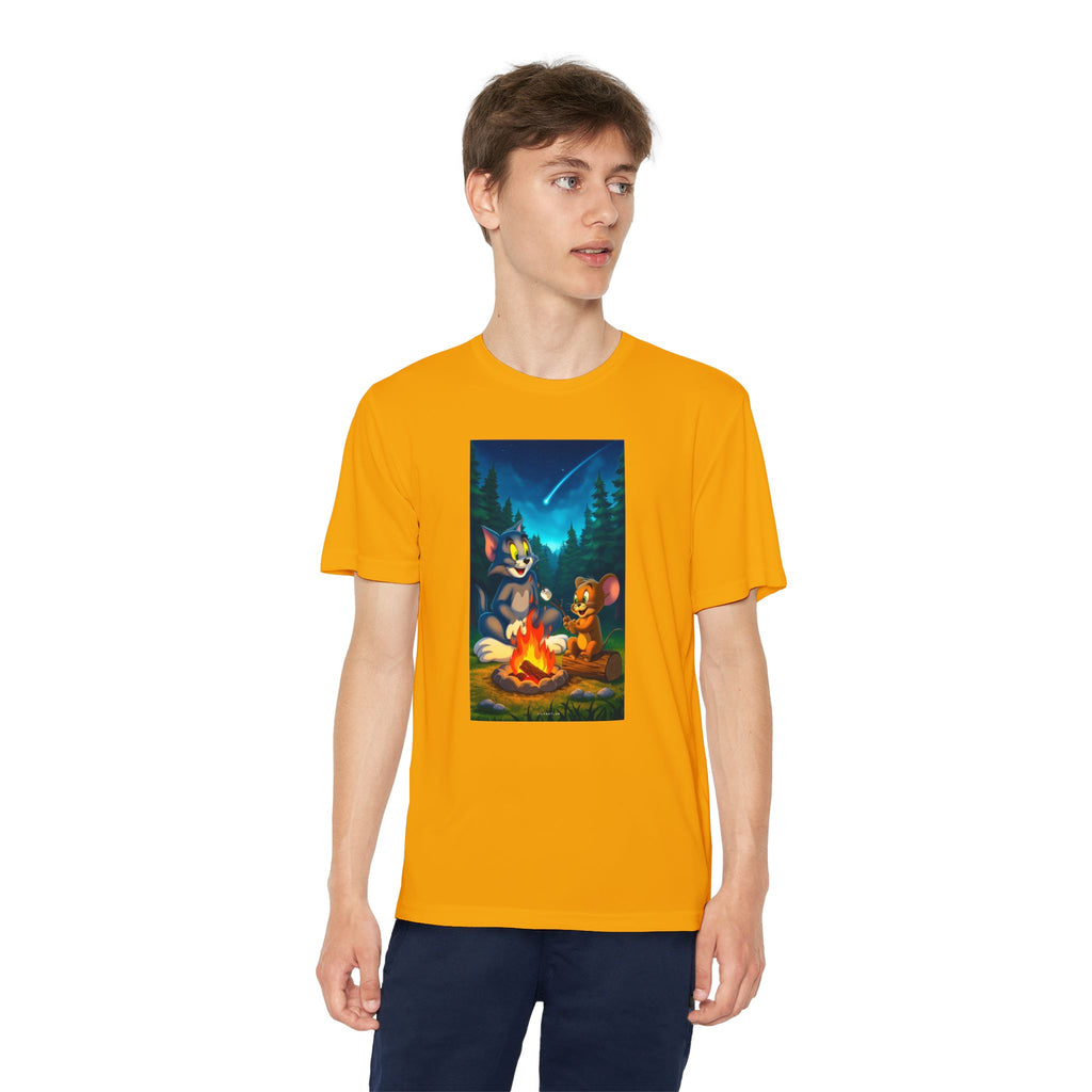 Youth Competitor Tee with Tom And Jerry design, Cartoon Graphic Kid's T-Shirt, Kids Tee, Children's Clothing, Funny Tee for Boys and Girls
