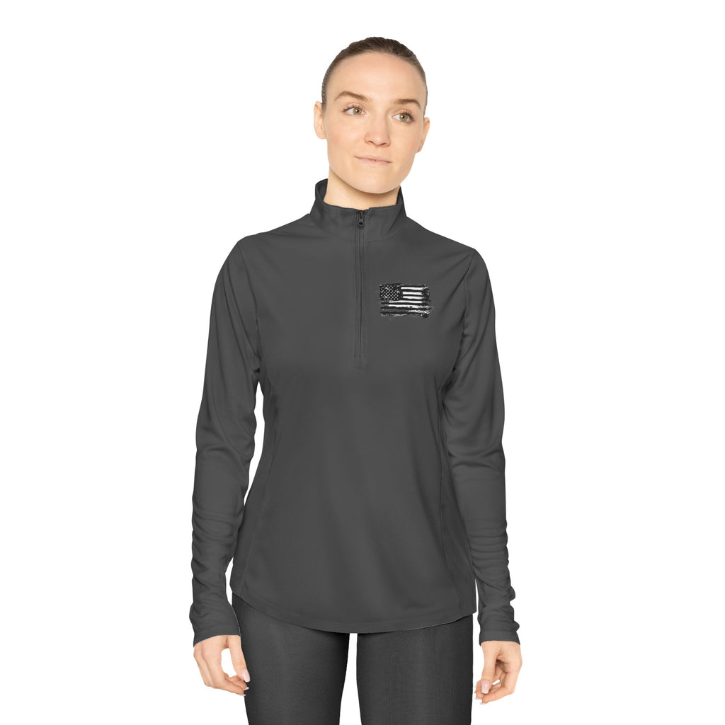 Ladies Quarter-Zip Pullover with Motivational Running Design, Athletic Apparel, Activewear, Sportswear, Fitness Gift, Running Top
