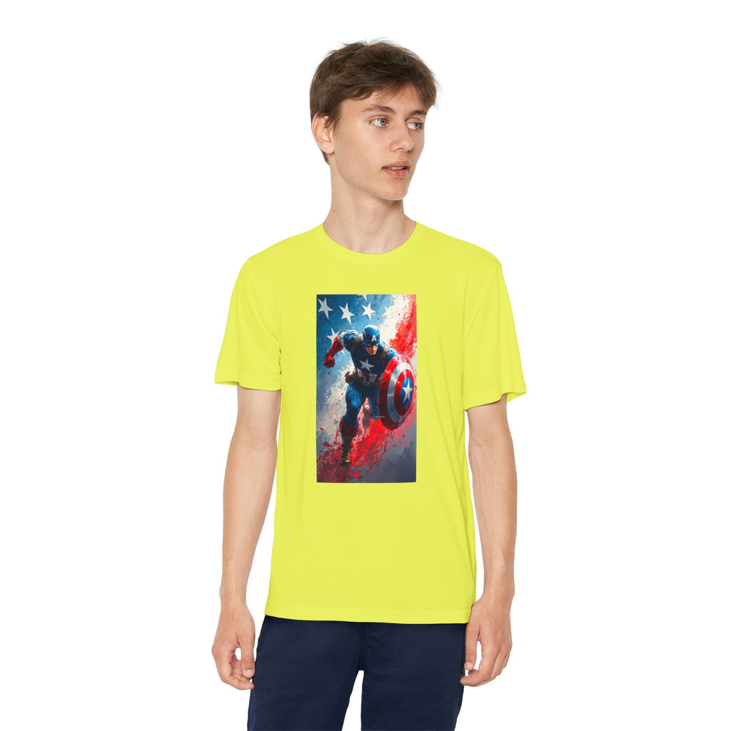 Captain America Superhero Marvel Patriotic, Kids Graphic T-Shirt, Boys Hero Top, Girls Comic Book Clothing, Birthday