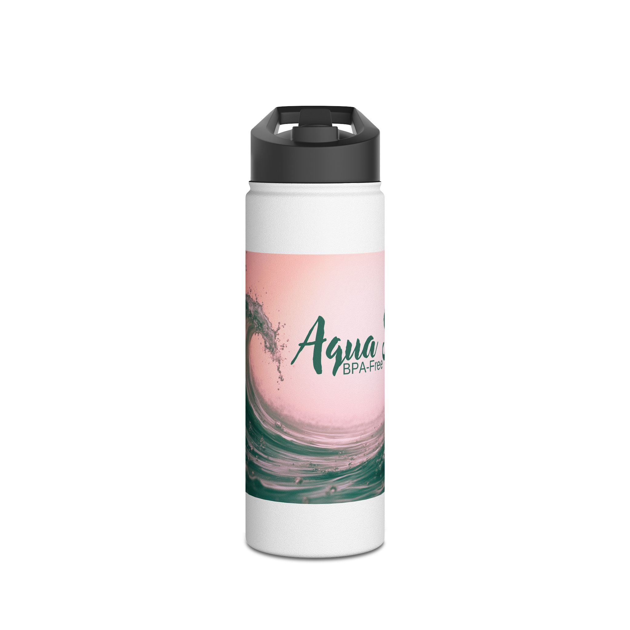 Aqua Wave Stainless Steel Water Bottle, Hydration Gift, Outdoor Adventure, Beach Vibes, Eco-Friendly, Travel Companion