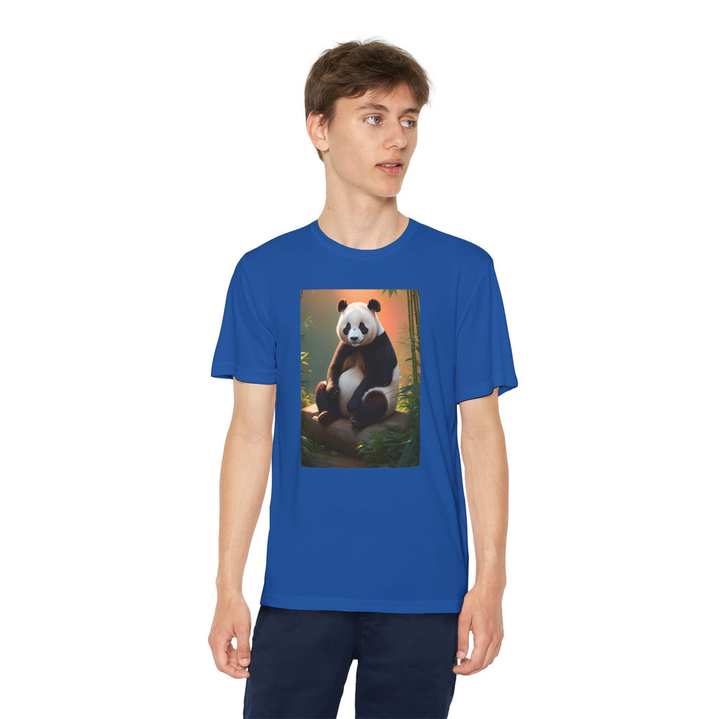 Panda Youth Tee Shirt, Kids Animal Graphic Top, Cute Black and White Tee, Children's Zoo Theme Shirt, Bamboo Bear Shirt, Kid's Nature Gift