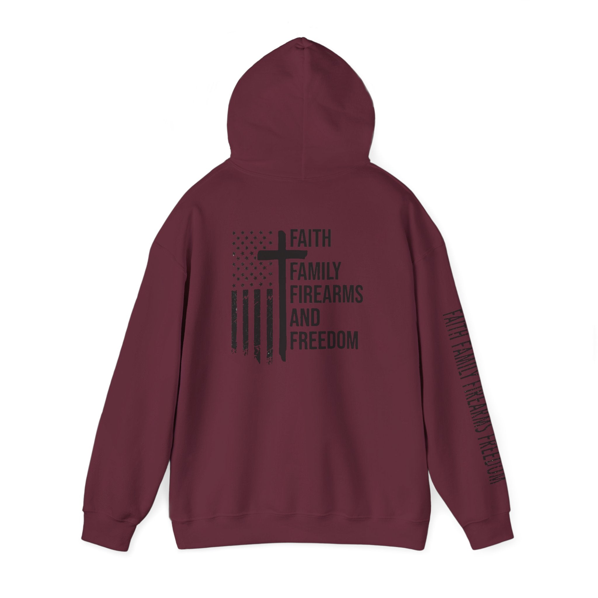Faith Family Firearms Freedom  Patriotic Hoodie Rebel Spirit Unisex Hoodie