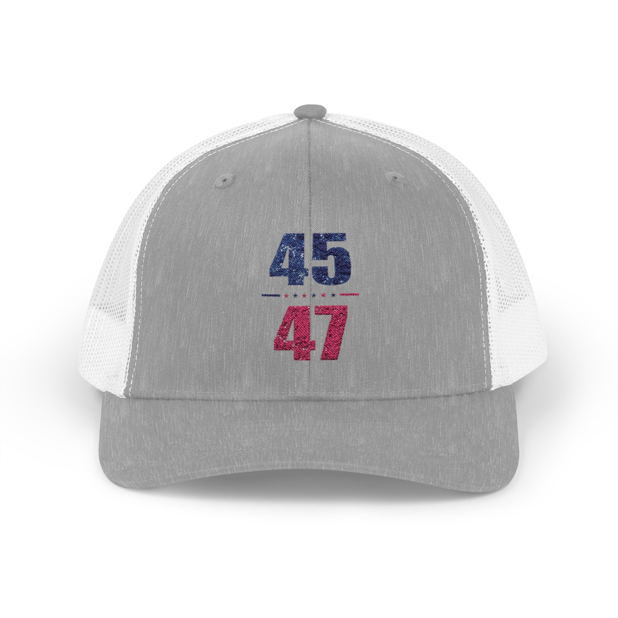 45 / 47 Patriotic Snapback Trucker Cap with Thin Red Line Design, Ideal for First Responders, Supportive Gifts, Memorials, Everyday Wear
