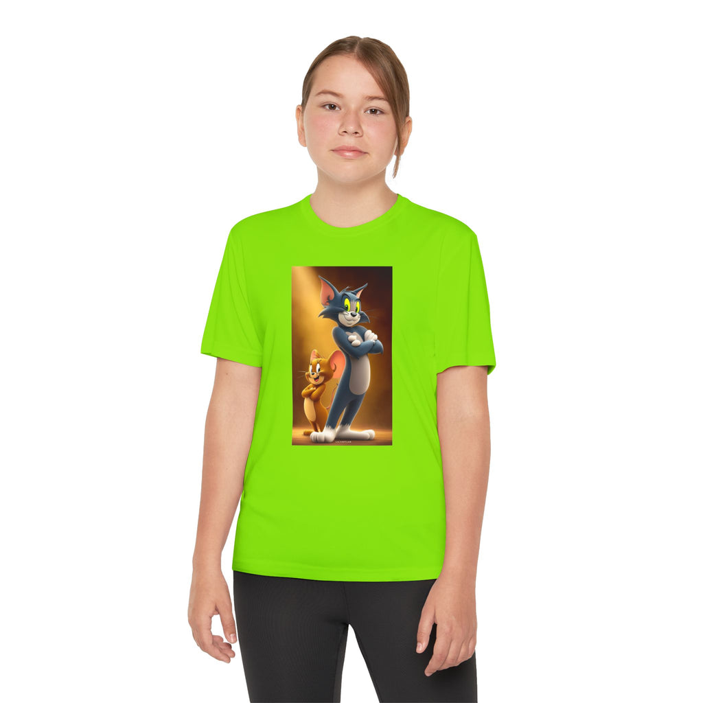 Youth Competitor Tee with Tom And Jerry design, Cartoon Graphic Kid's T-Shirt, Kids Tee, Children's Clothing, Funny Tee for Boys and Girls