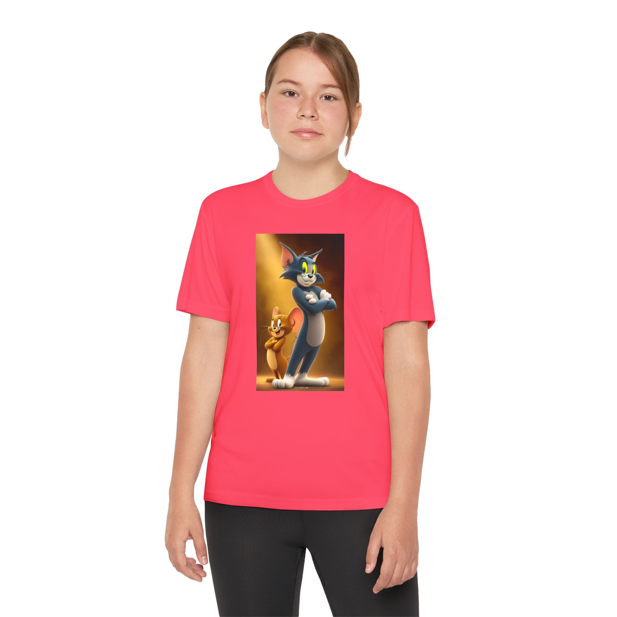 Youth Competitor Tee with Tom And Jerry design, Cartoon Graphic Kid's T-Shirt, Kids Tee, Children's Clothing, Funny Tee for Boys and Girls
