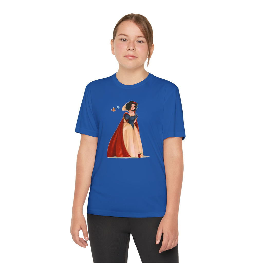 Snow White Youth T-Shirt Sports Graphic Tee, Cool Athletic Shirt for Kids, Perfect for Sports Events, Team Spirit