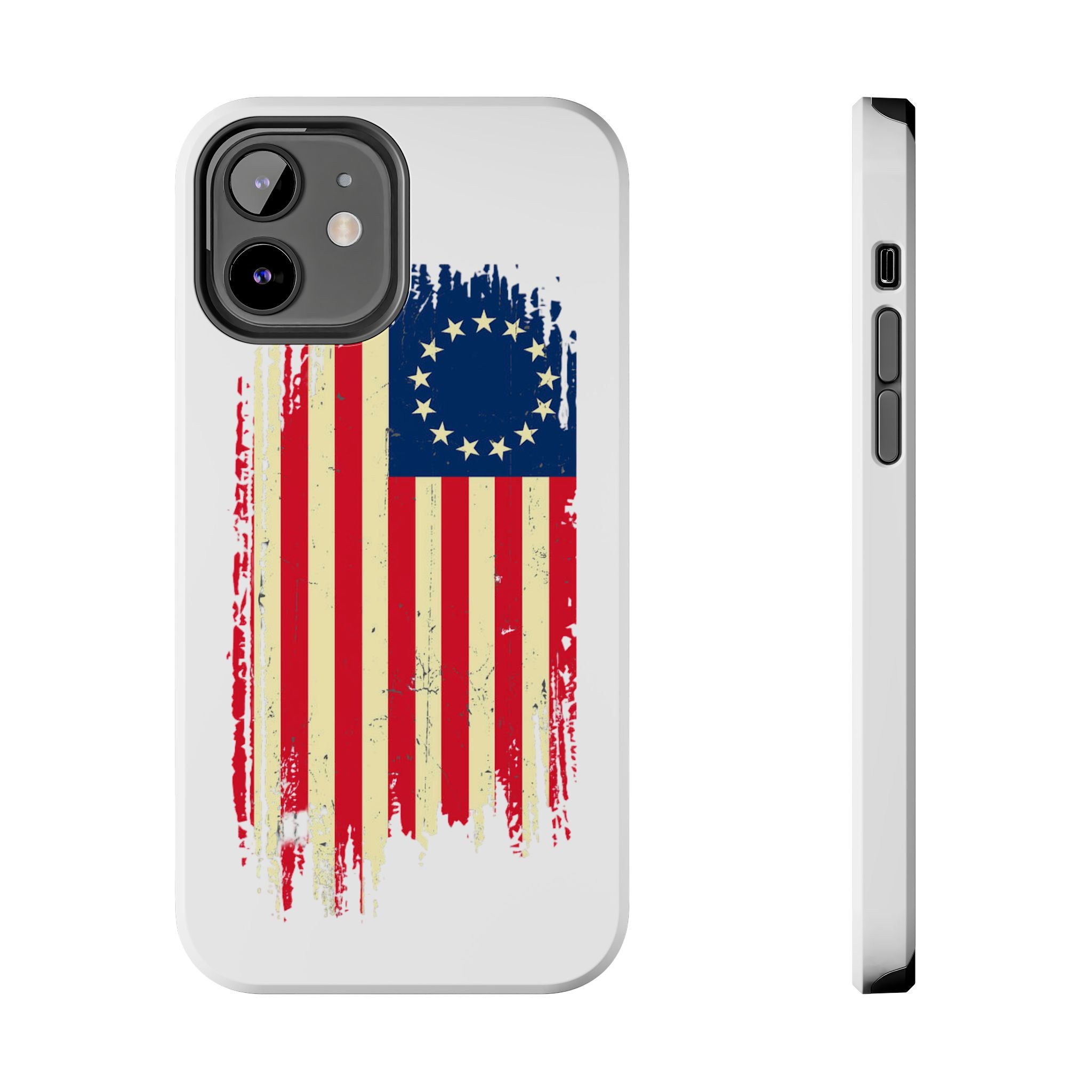 Patriotic Phone Cases with Vintage Flag Design, Tough Case for Independence Day, Memorial Day, 4th of July, Gift for Veterans, USA Pride