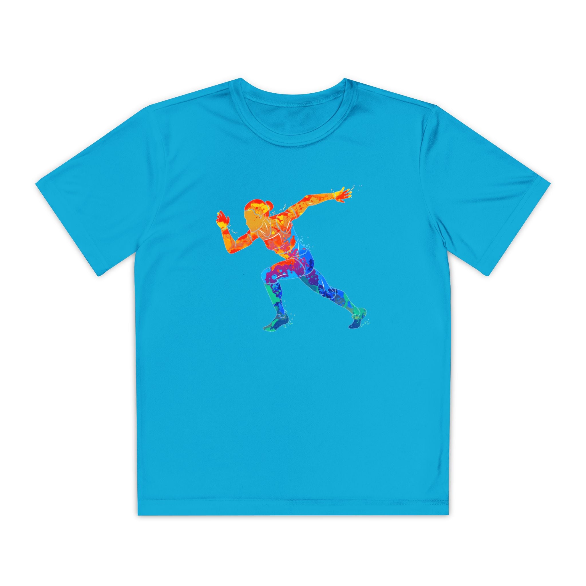 Running Youth T-Shirt Sports Graphic Tee, Cool Athletic Shirt for Kids, Perfect for Sports Events, Team Spirit