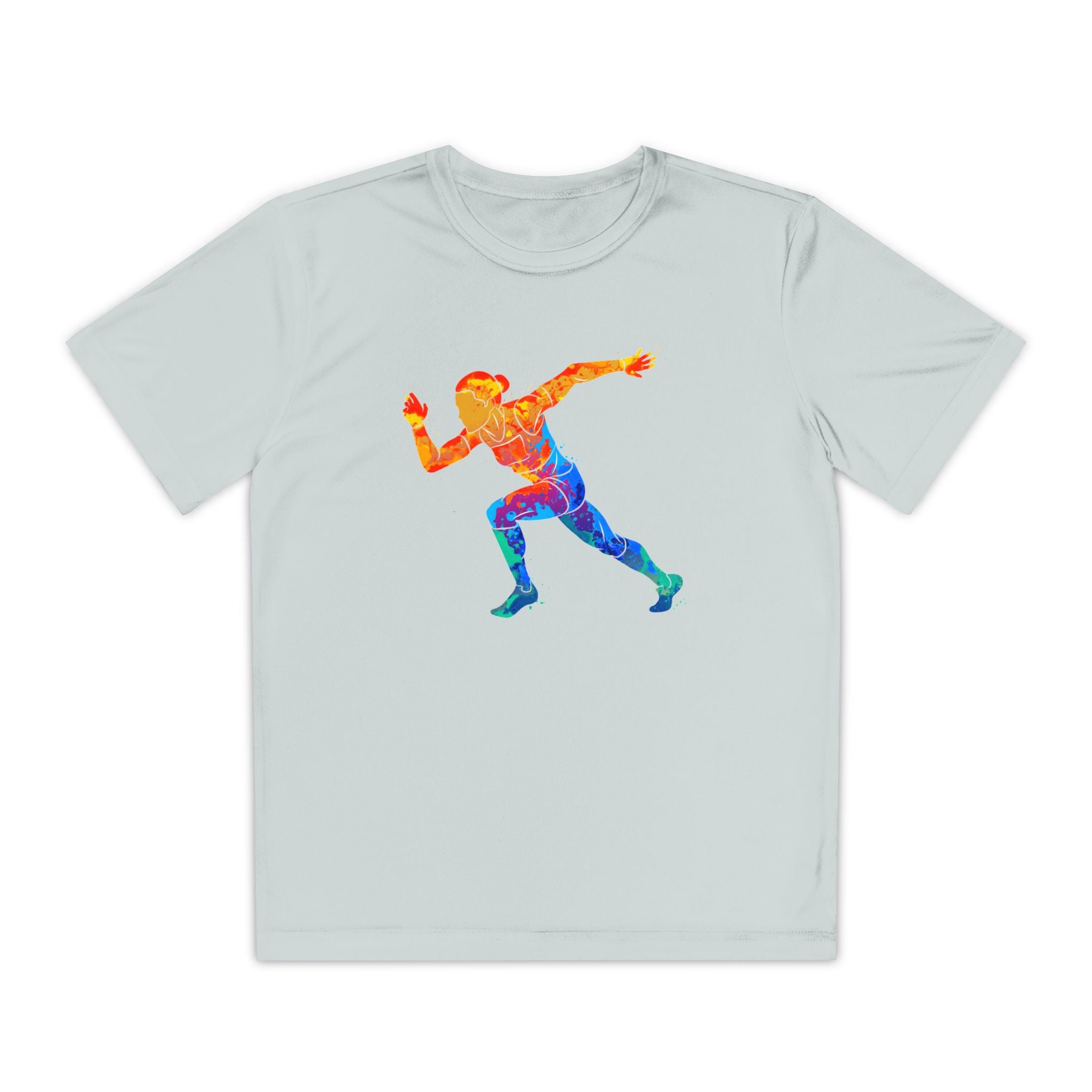 Running Youth T-Shirt Sports Graphic Tee, Cool Athletic Shirt for Kids, Perfect for Sports Events, Team Spirit
