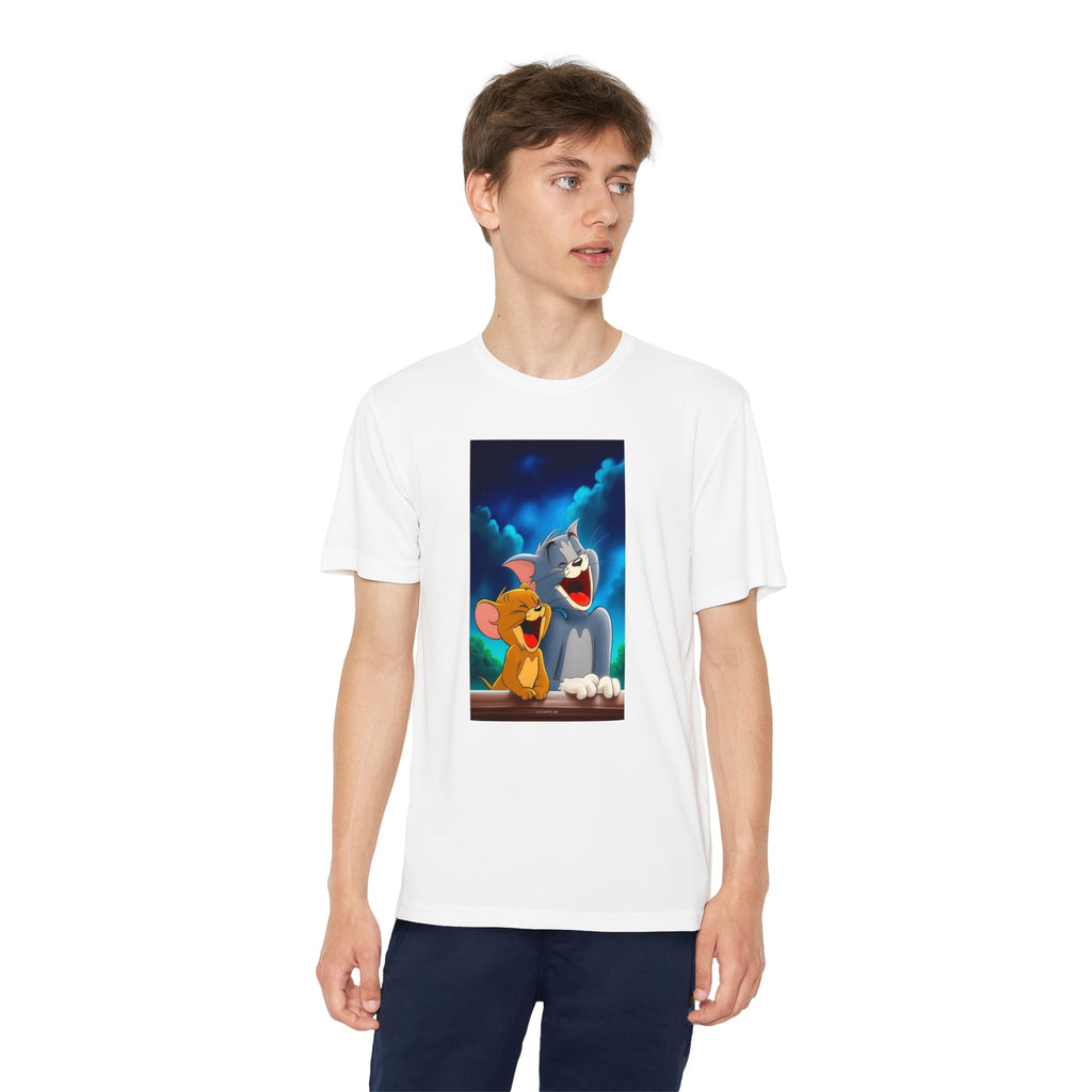 Youth Competitor Tee with Tom And Jerry design, Cartoon Graphic Kid's T-Shirt, Kids Tee, Children's Clothing, Funny Tee for Boys and Girls