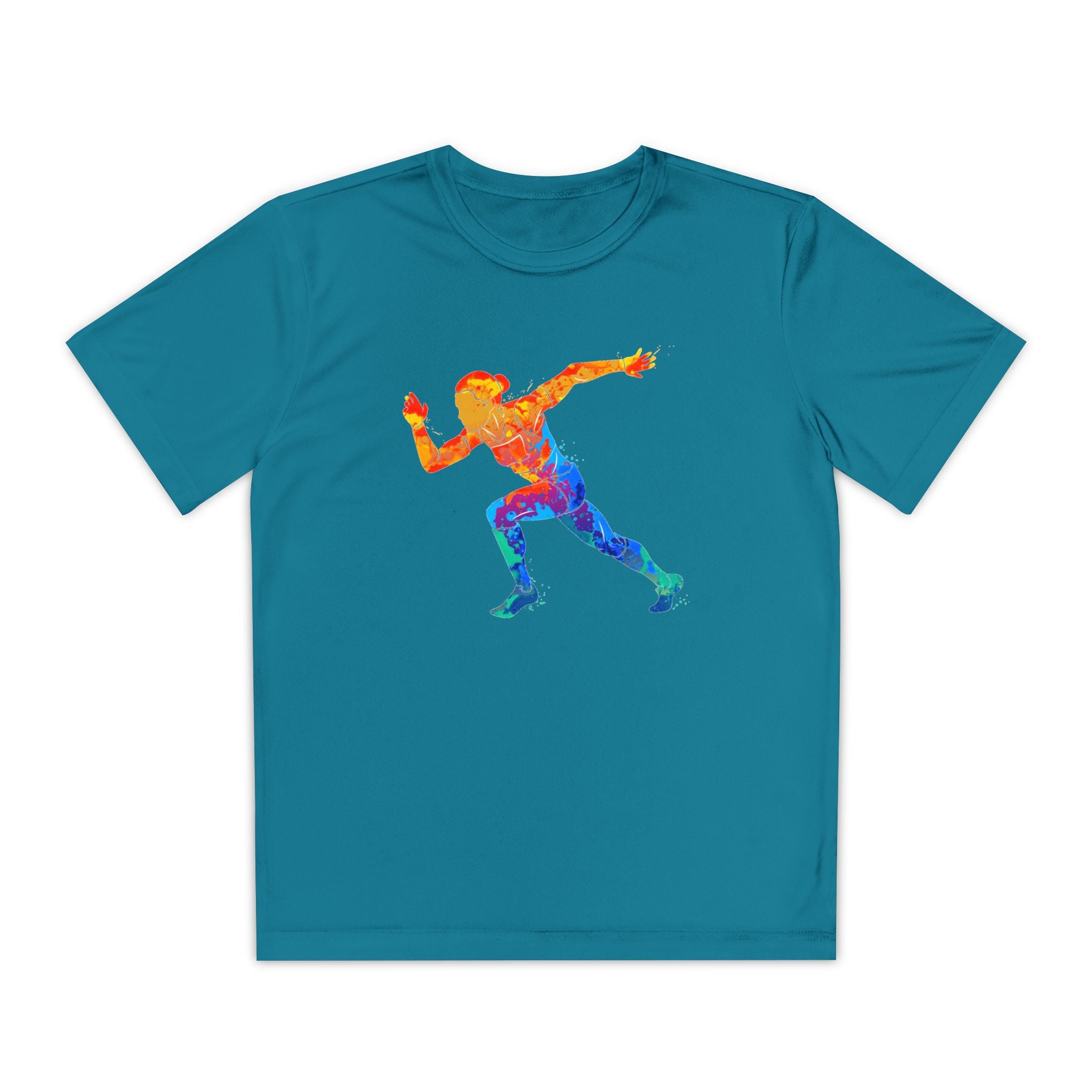 Running Youth T-Shirt Sports Graphic Tee, Cool Athletic Shirt for Kids, Perfect for Sports Events, Team Spirit