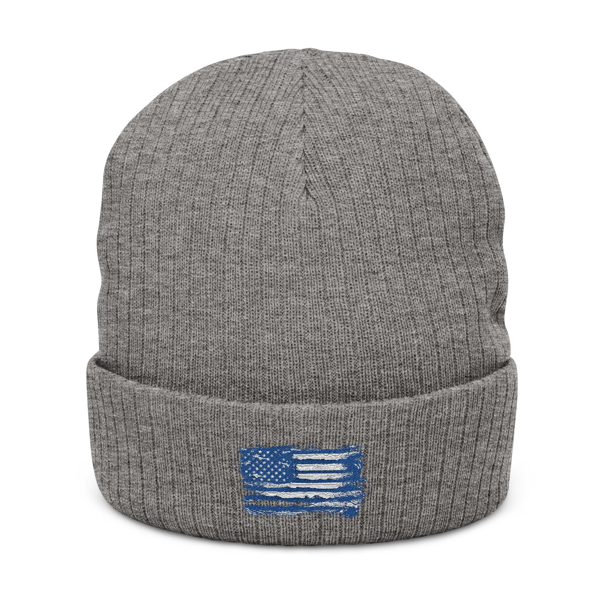 Stylish Embroidered Beanie with  Patriotic Flag Design | Winter Hat, Cozy Headwear, Gifts for Him, Outdoor Apparel, Fashionable Knitwear