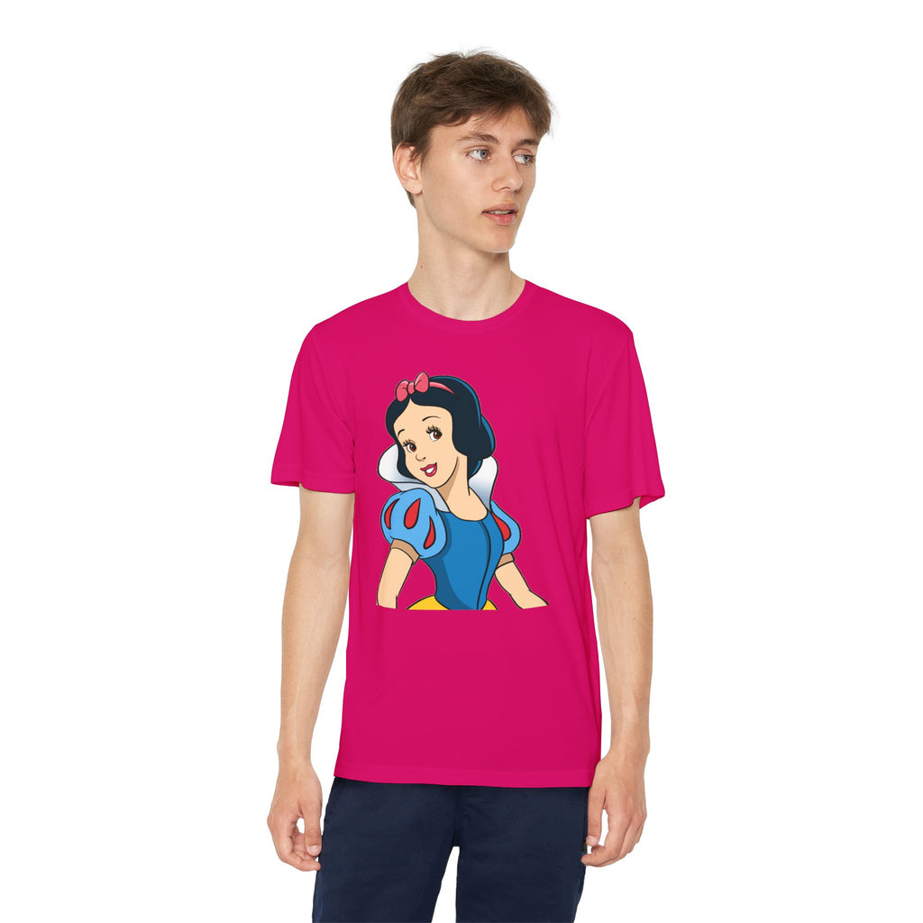 Snow White Youth T-Shirt Sports Graphic Tee, Cool Athletic Shirt for Kids, Perfect for Sports Events, Team Spirit
