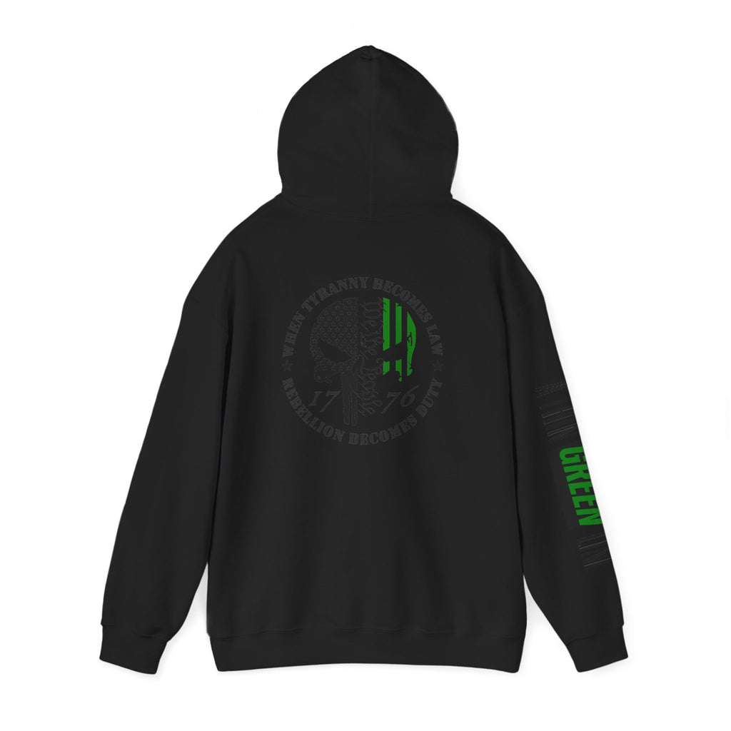 Military Patriotic Hoodie, Thin Green Line Sweatshirt, Unisex Hooded Jacket, Support Our Troops Apparel, Military Gift, Patriotic Clothing