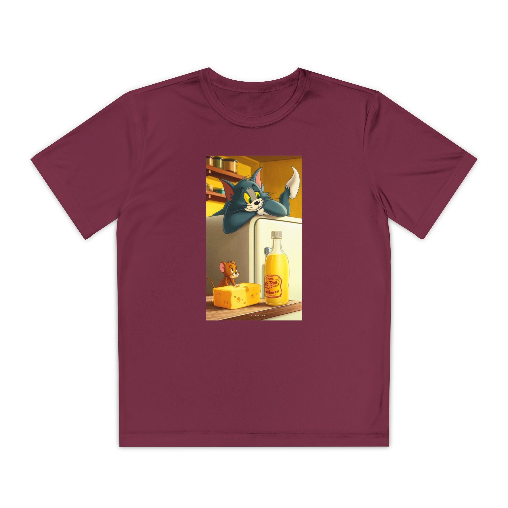 Youth Competitor Tee with Tom And Jerry design, Cartoon Graphic Kid's T-Shirt, Kids Tee, Children's Clothing, Funny Tee for Boys and Girls