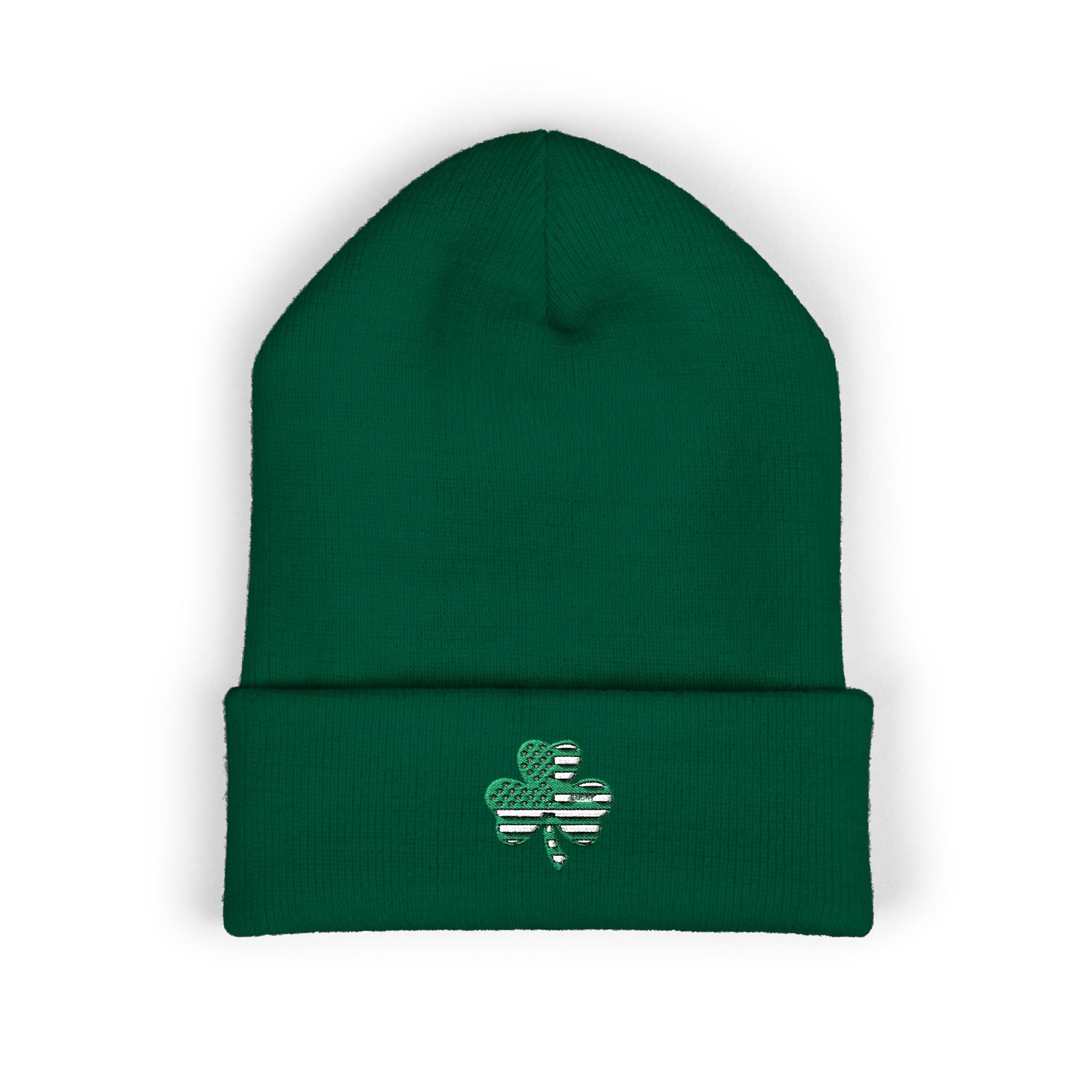 St. Patrick's Day 4-Leaf Clover Embroidered Beanie