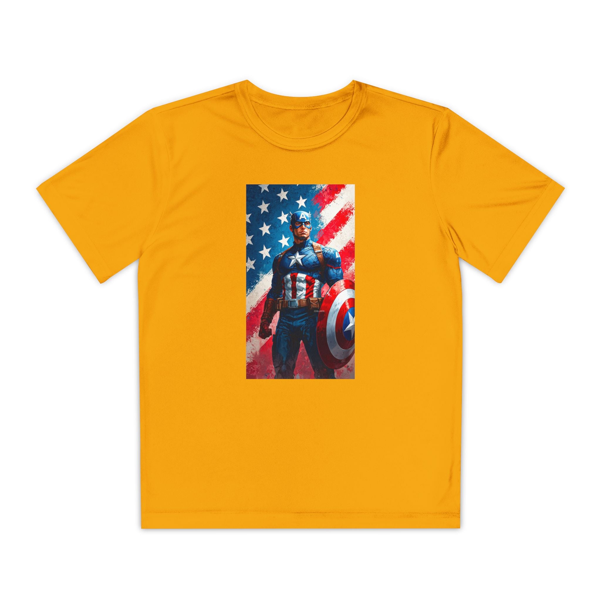 Captain America Superhero Marvel Patriotic, Kids Graphic T-Shirt, Boys Hero Top, Girls Comic Book Clothing, Birthday