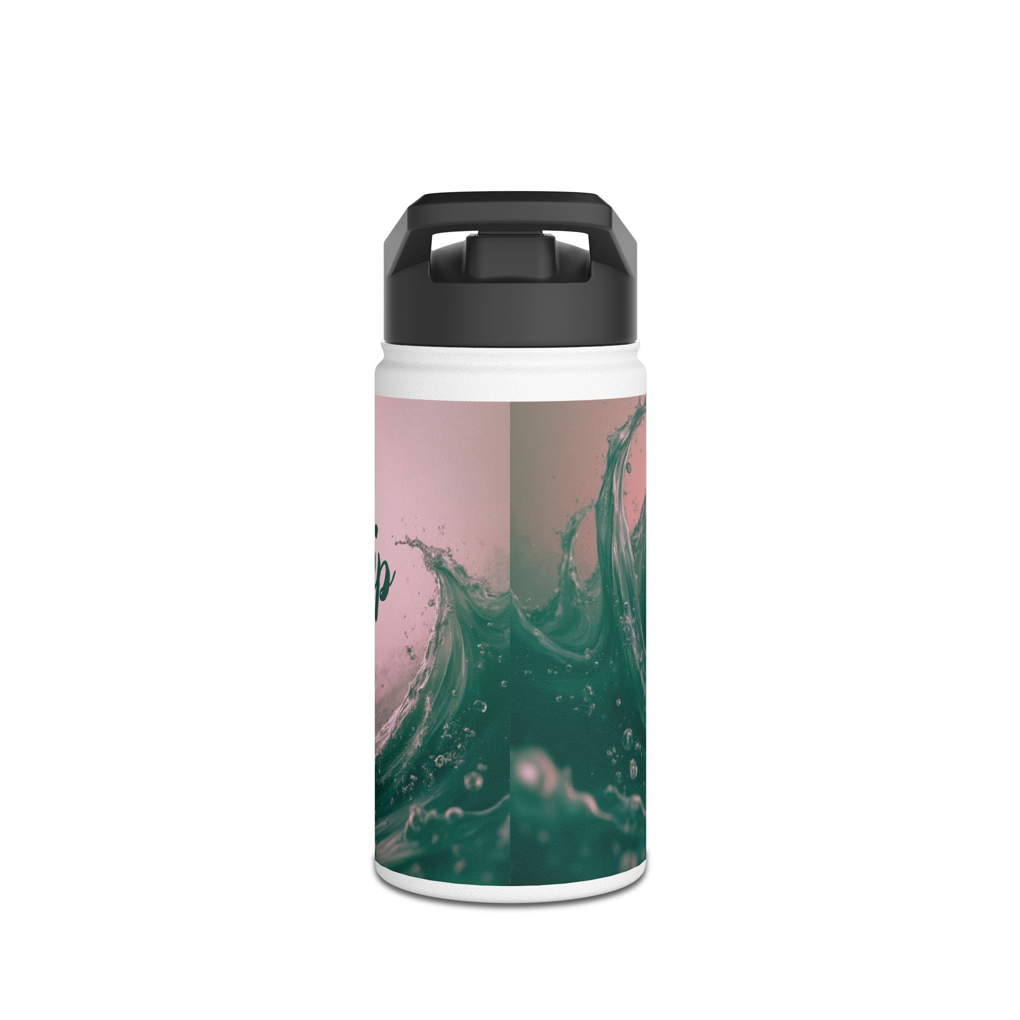 Aqua Wave Stainless Steel Water Bottle, Hydration Gift, Outdoor Adventure, Beach Vibes, Eco-Friendly, Travel Companion
