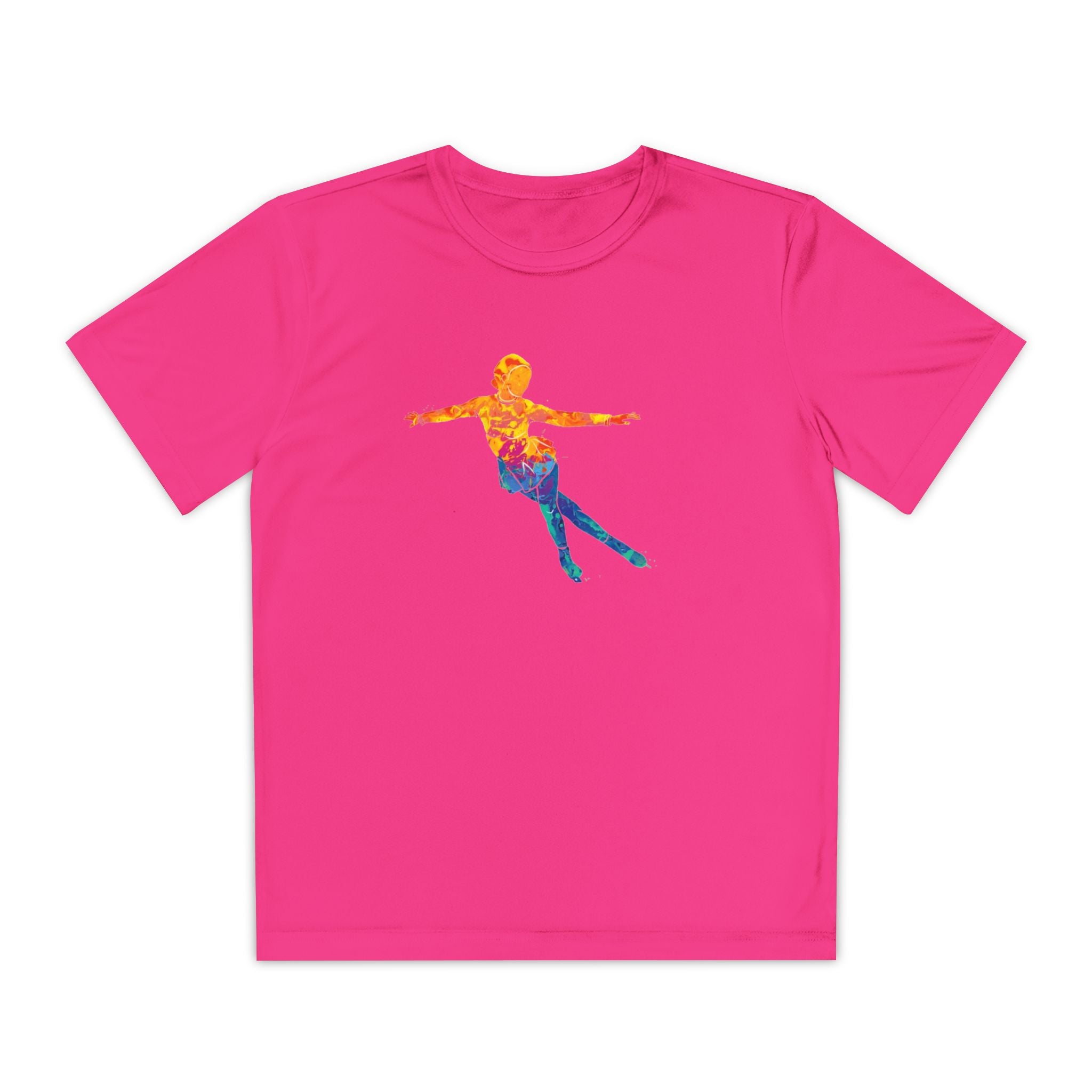 Ice Skating Youth Sports Graphic Tee, Cool Athletic Shirt for Kids, Perfect for Sports Events, Team Spirit, Birthday Gift, Summer Activities