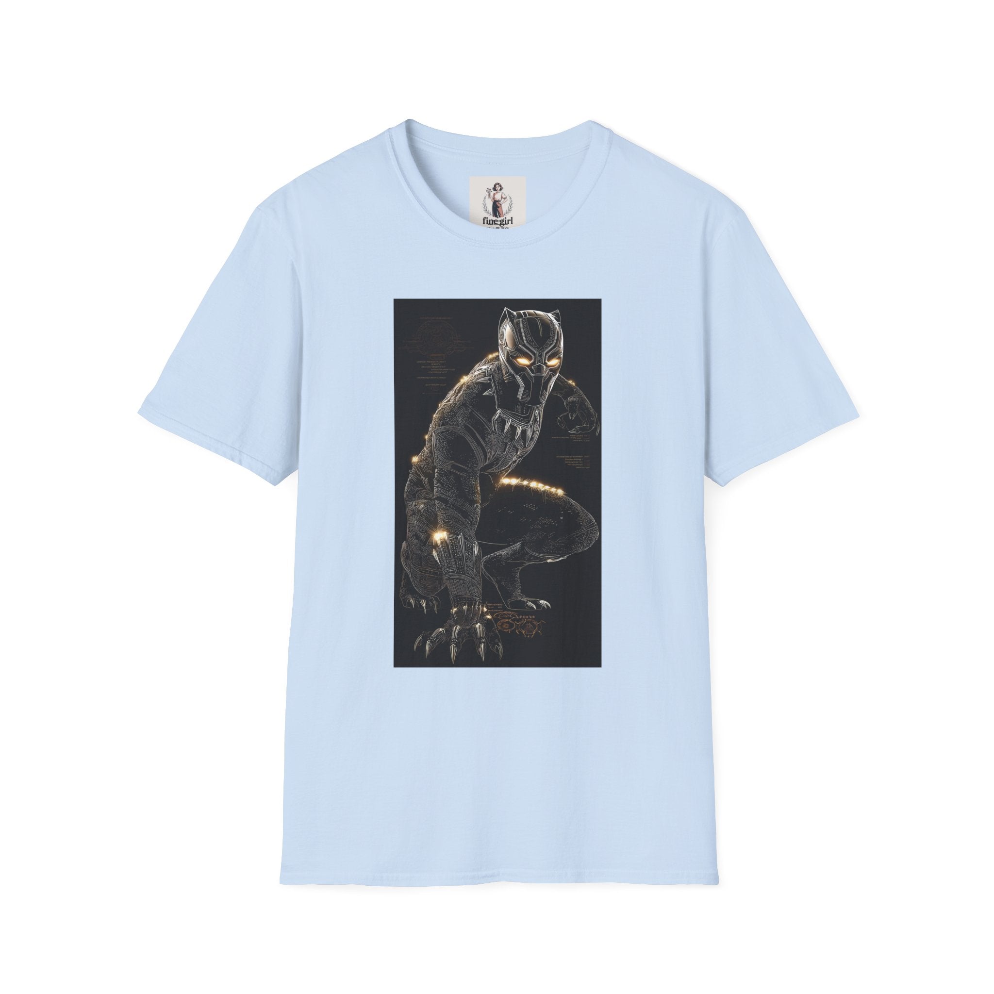 The Black Panther Superhero Marvel Unisex Softstyle T-Shirt, Comic Book Tee, Geeky Clothing, Cosplay Costume Top
