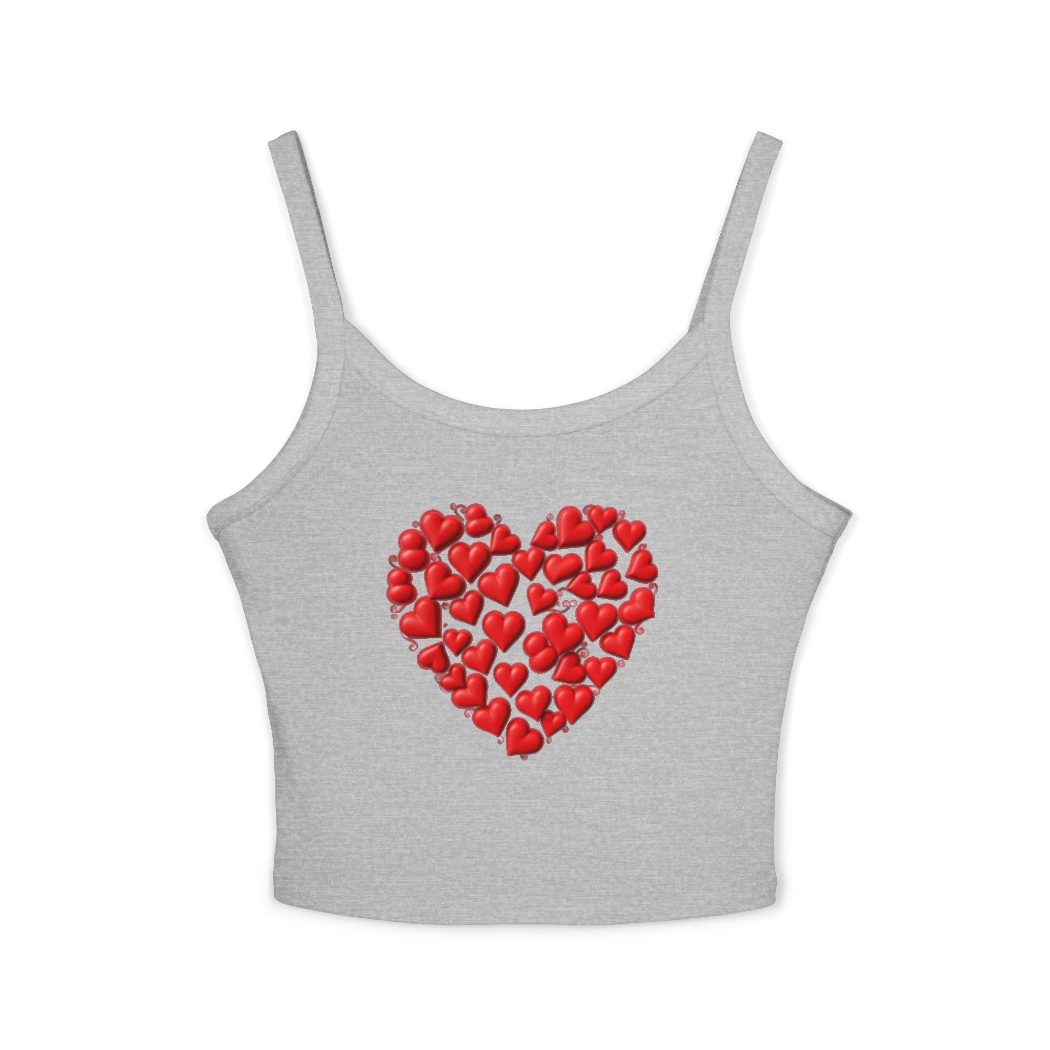 Heart Tank Top, Love Cami, Valentine's Day Shirt, Romantic Sleeveless Tee, Women's Summer Blouse, Cute Spaghetti Strap Tank