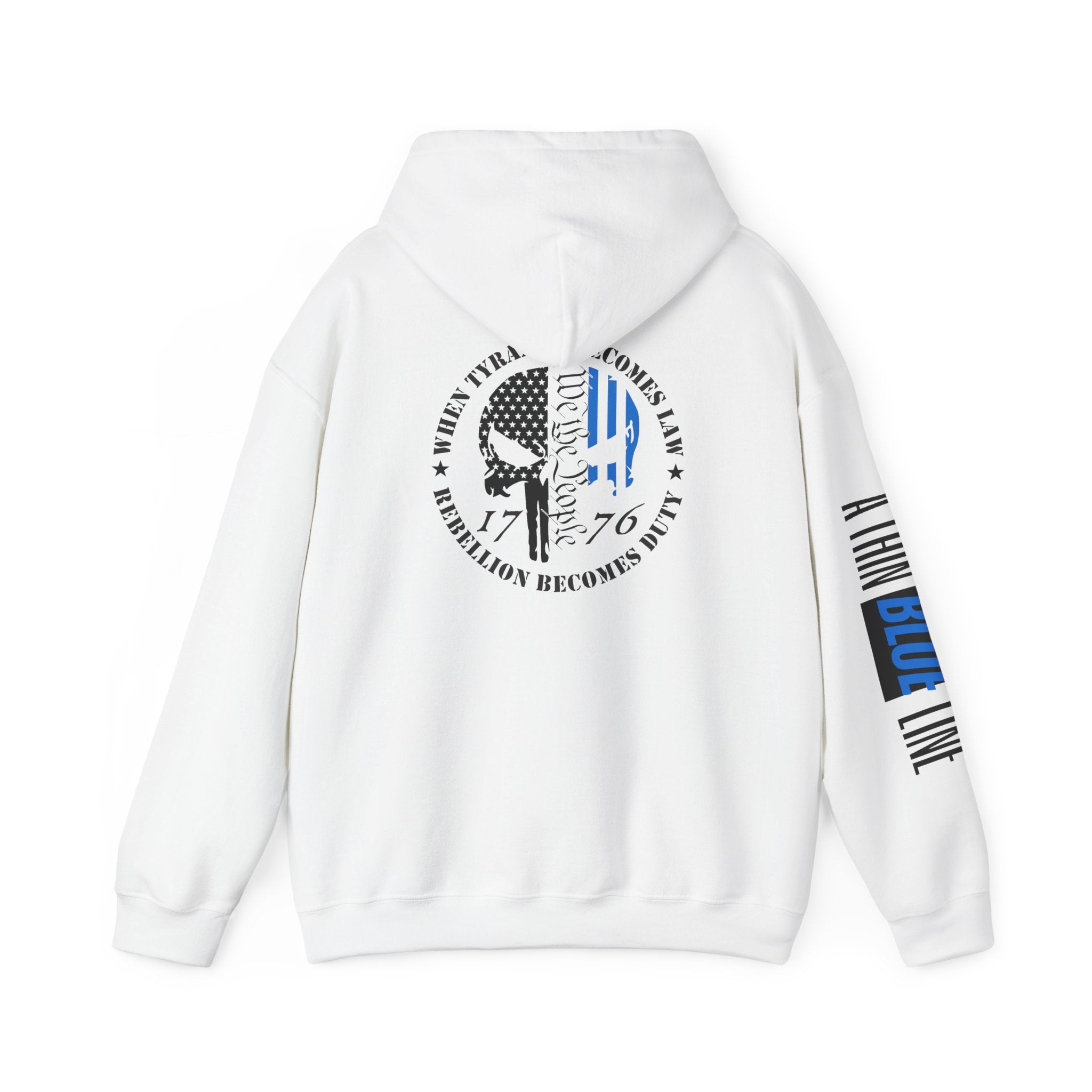 Thin Blue Line Law Enforcement Patriotic Hoodie, Police Support Sweatshirt, Law Enforcement Gift, Patriotic Hooded Pullover, USA Flag