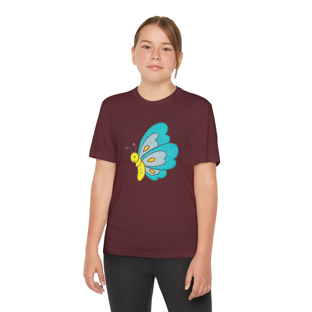 Butterffy Youth T-Shirt Sports Graphic Tee, Cool Athletic Shirt for Kids, Perfect for Sports Events, Team Spirit