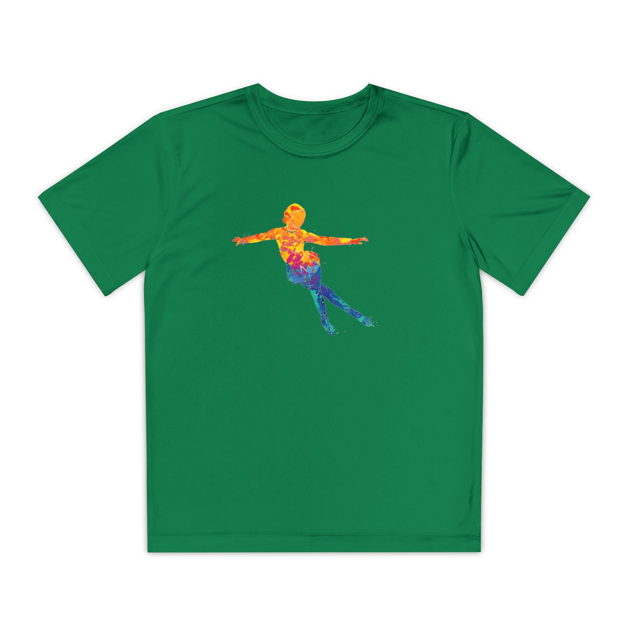 Ice Skating Youth Sports Graphic Tee, Cool Athletic Shirt for Kids, Perfect for Sports Events, Team Spirit, Birthday Gift, Summer Activities
