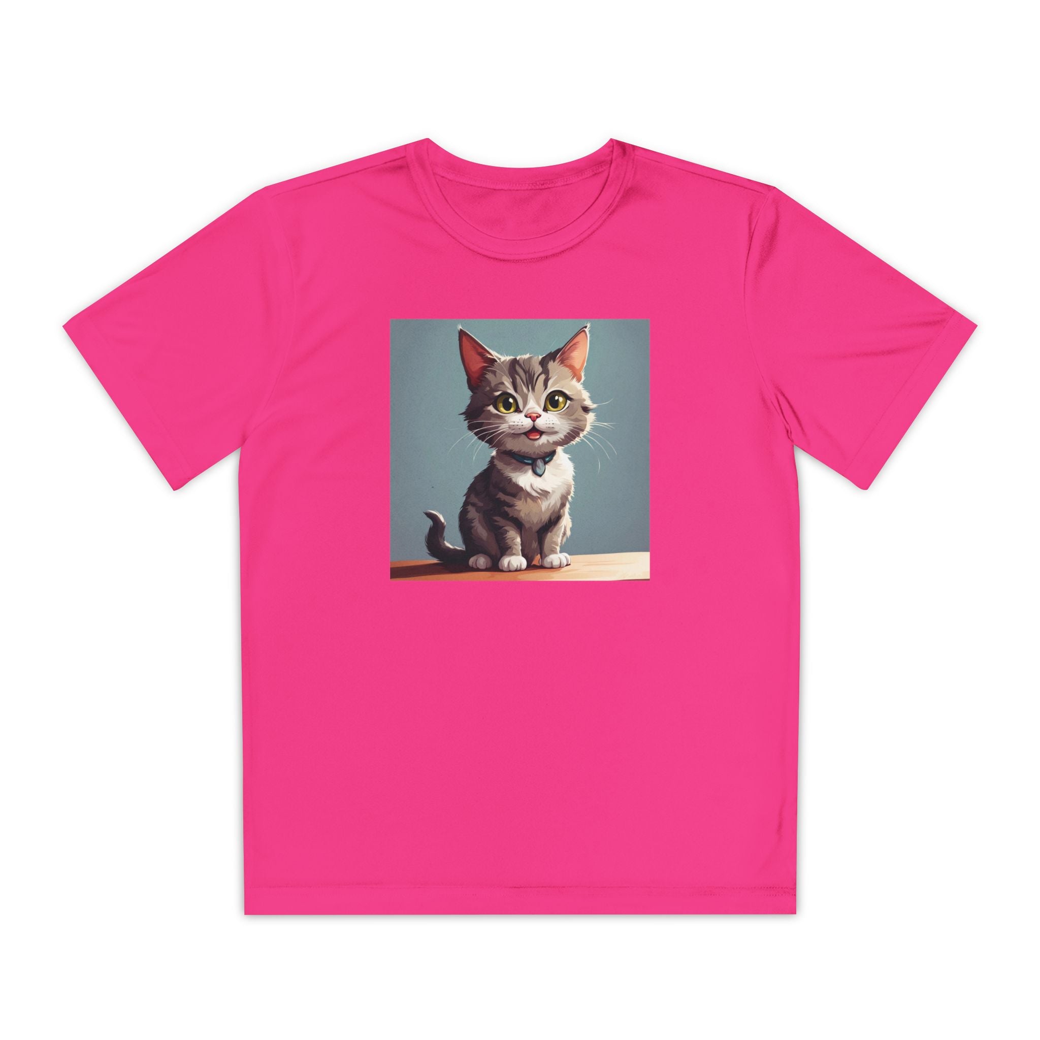 Youth Tee, Cute Kitten Graphic Shirt for Kids, Cat Lover Gift, Animal Theme Top, Children's Clothing, Feline Print Apparel