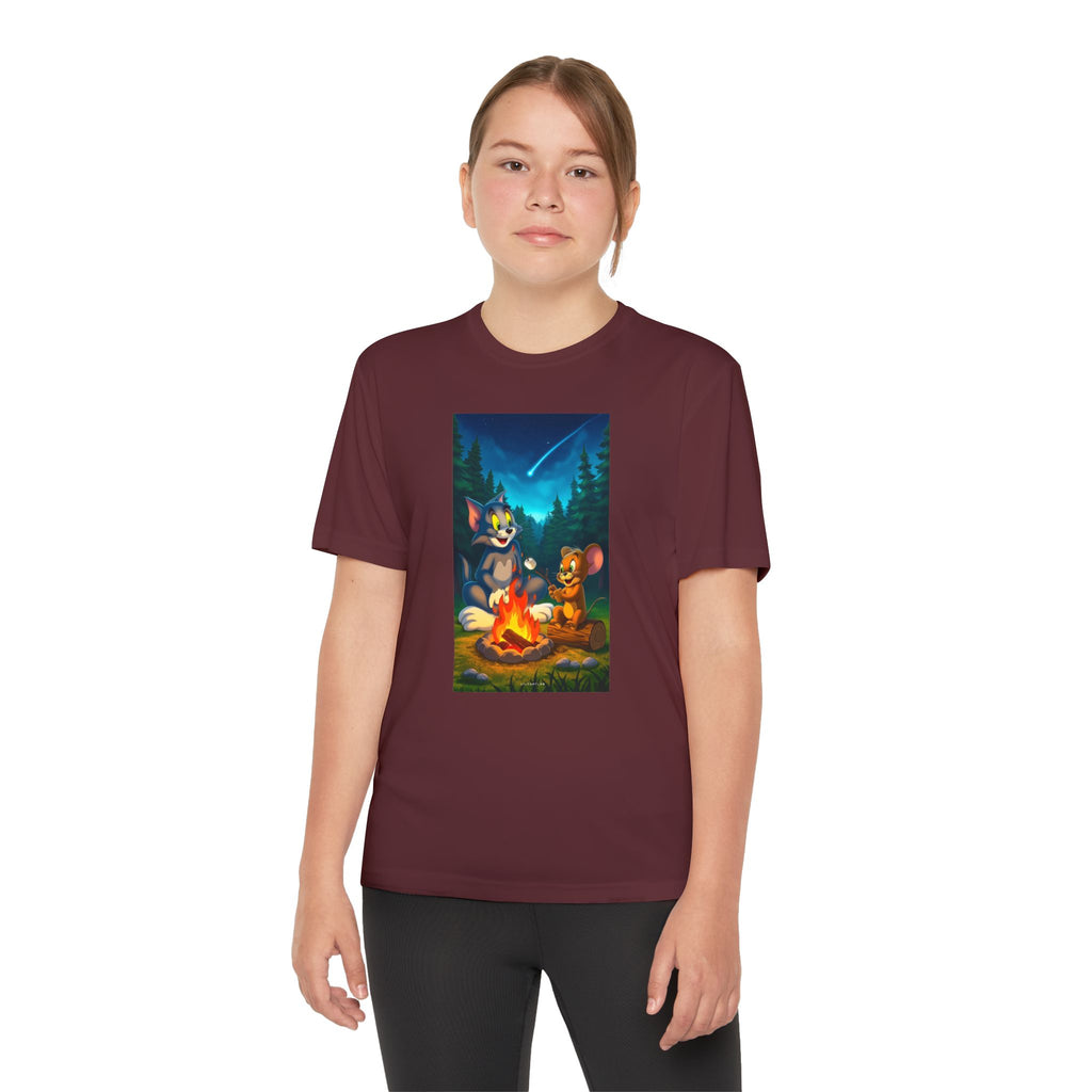 Youth Competitor Tee with Tom And Jerry design, Cartoon Graphic Kid's T-Shirt, Kids Tee, Children's Clothing, Funny Tee for Boys and Girls