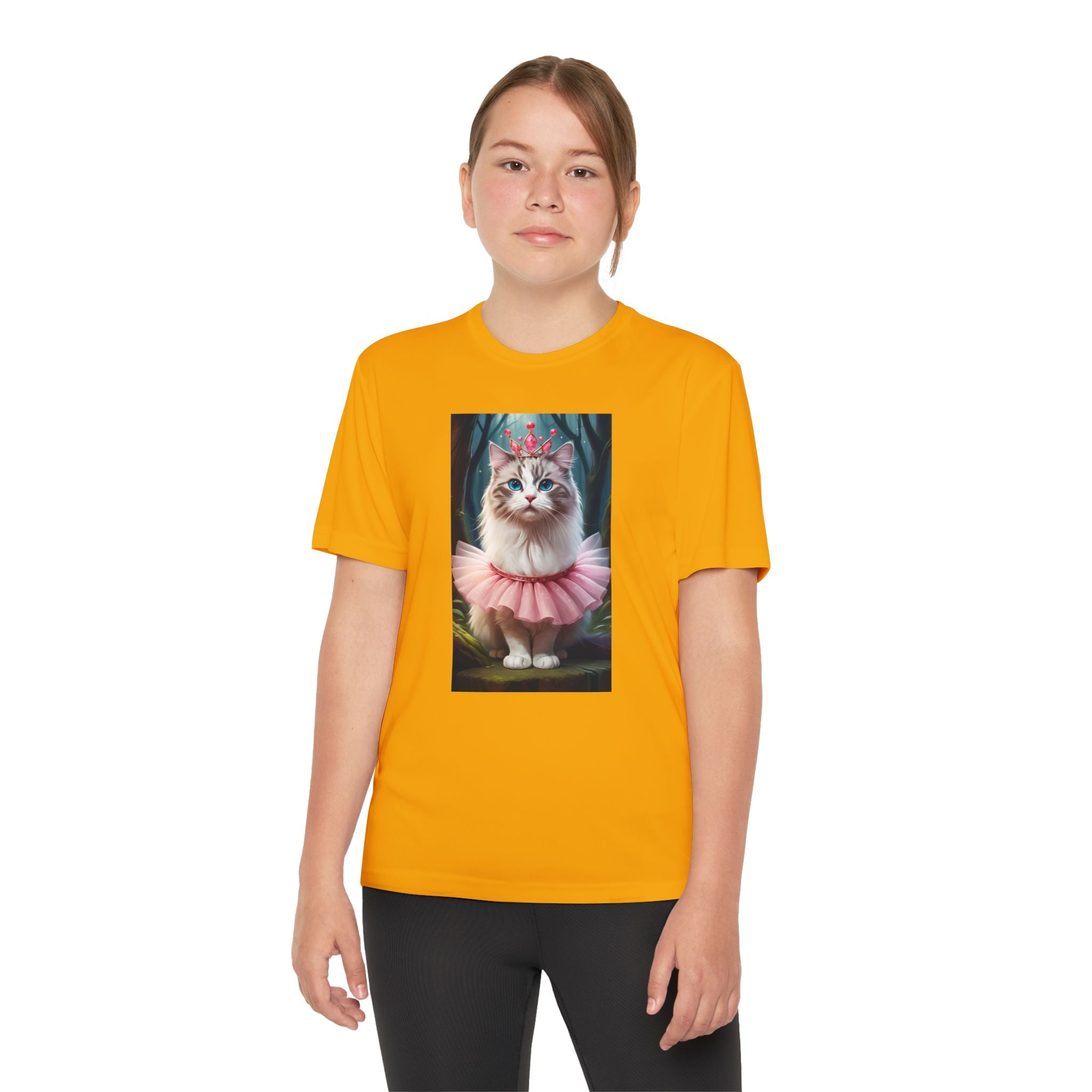 Graphic Tee, Cute Cartoon Kitten, Kids Animal Lover Shirt, Kitty Princess Design, Youth Tee for Girls and Boys, Funny Cat Shirt, Gift for