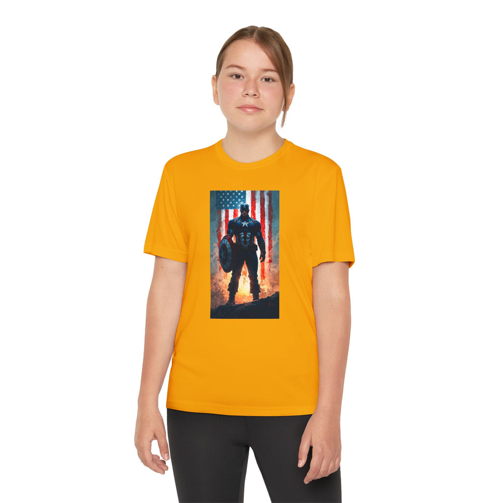 Captain America Superhero Marvel Patriotic, Kids Graphic T-Shirt, Boys Hero Top, Girls Comic Book Clothing, Birthday