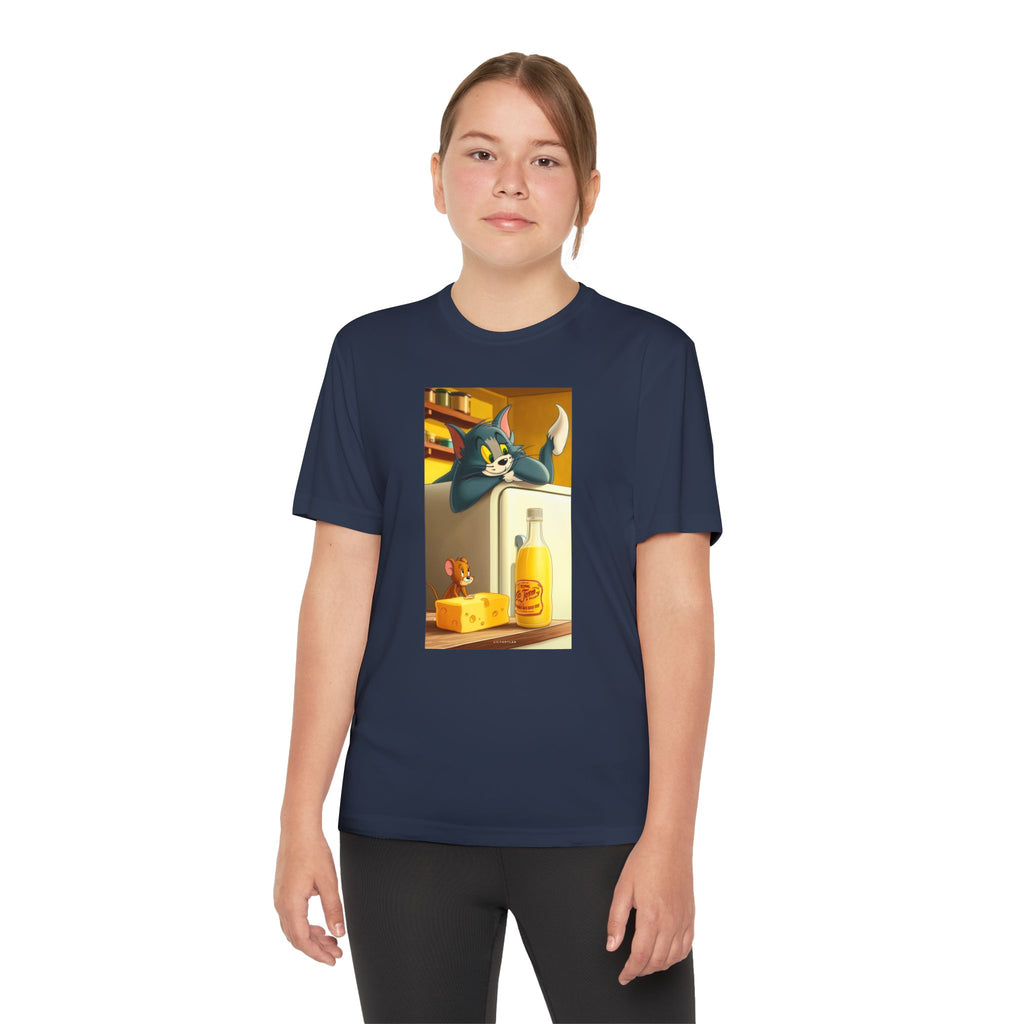 Youth Competitor Tee with Tom And Jerry design, Cartoon Graphic Kid's T-Shirt, Kids Tee, Children's Clothing, Funny Tee for Boys and Girls