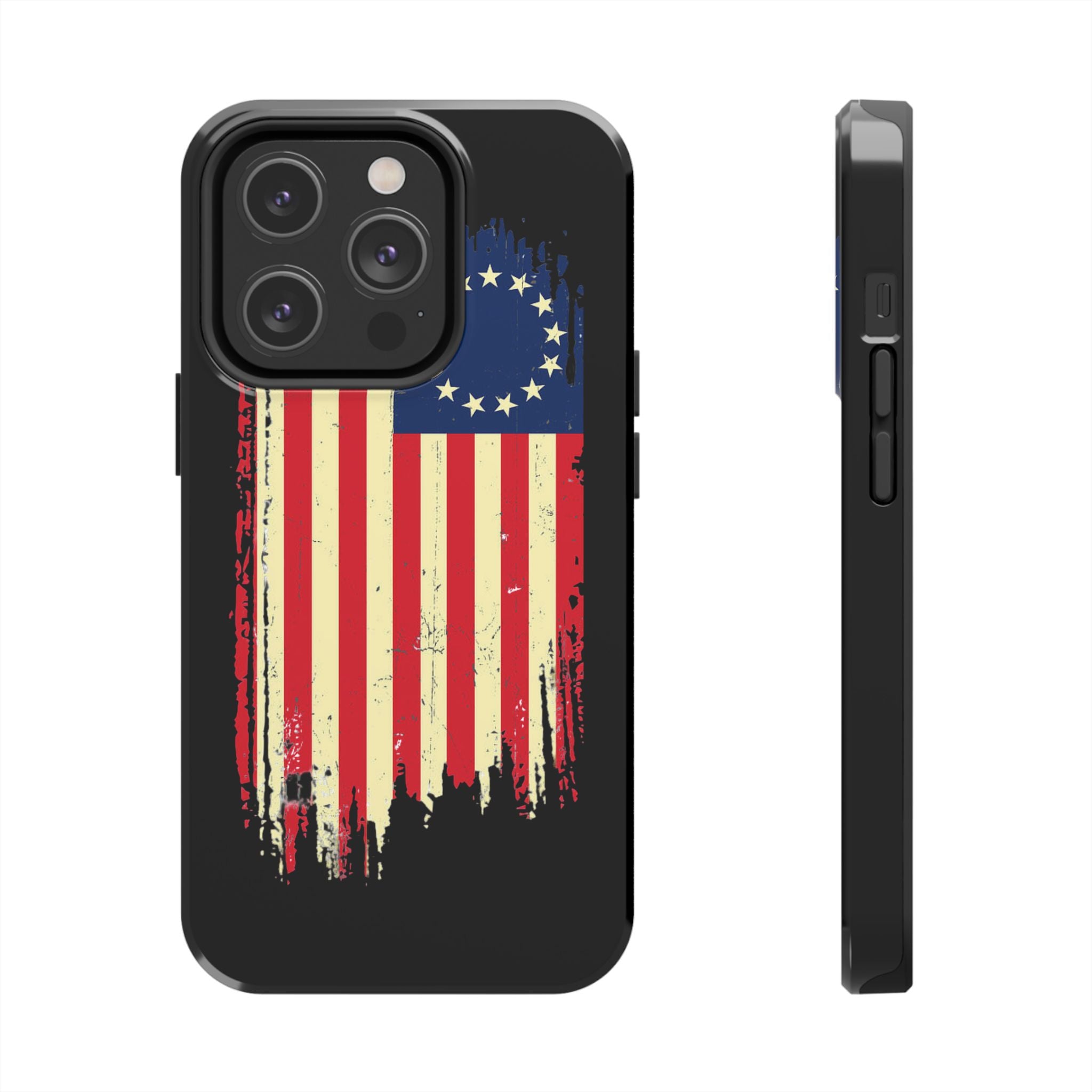 Patriotic Phone Cases with Vintage Flag Design, Tough Case for Independence Day, Memorial Day, 4th of July, Gift for Veterans, USA Pride