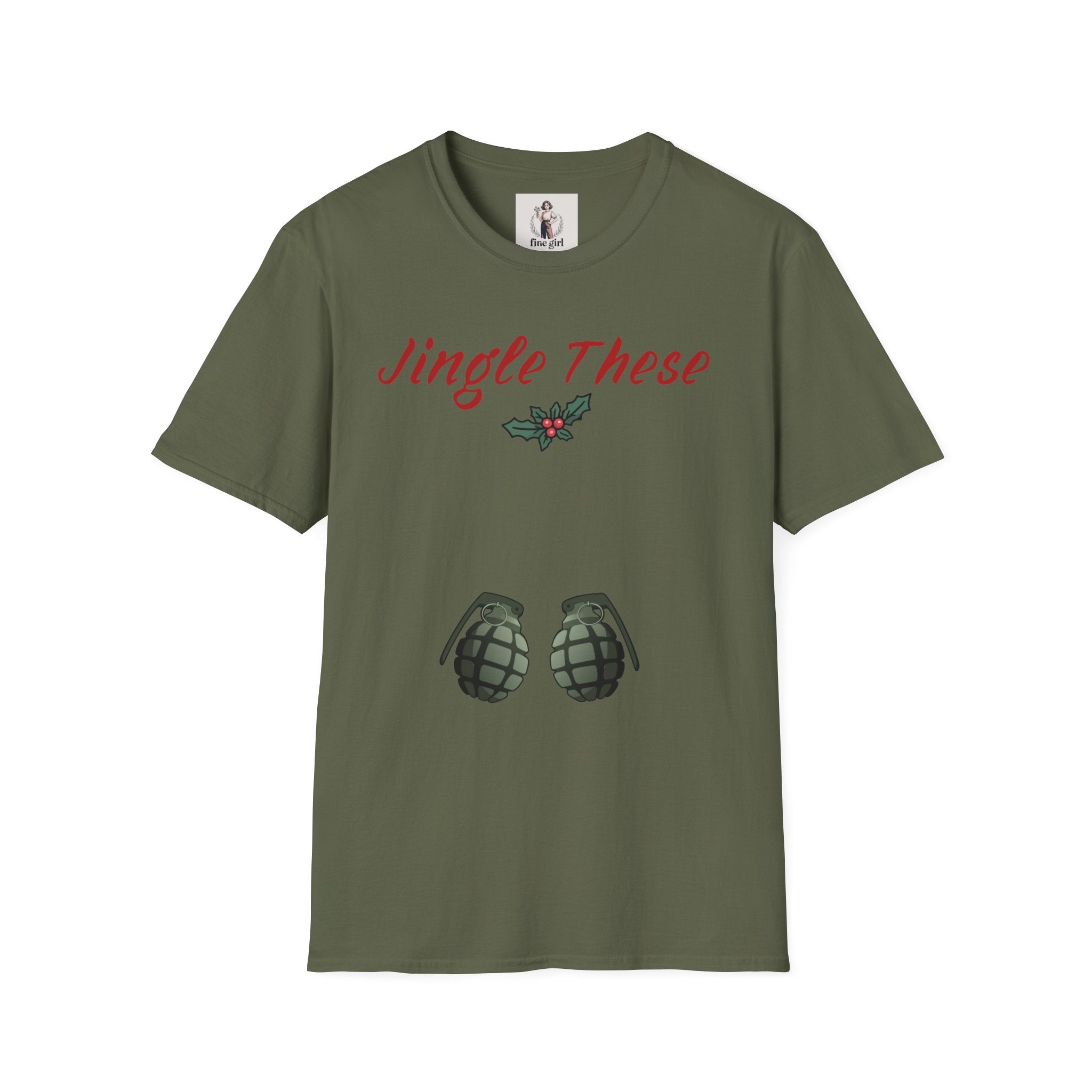 Jingle These Hand Grenades Christmas T-Shirt ~ Unisex Softstyle T-Shirt