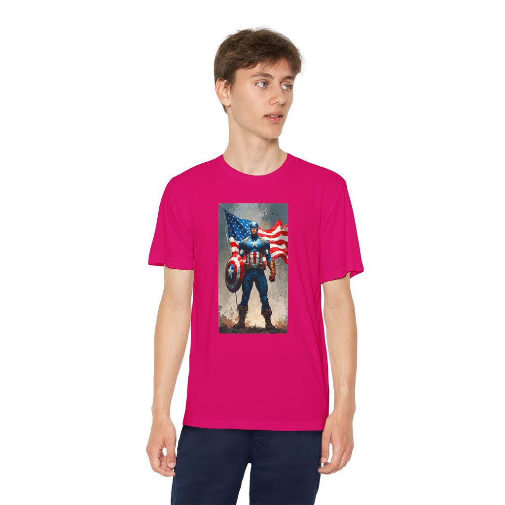 Captain America Superhero Marvel Patriotic, Kids Graphic T-Shirt, Boys Hero Top, Girls Comic Book Clothing, Birthday