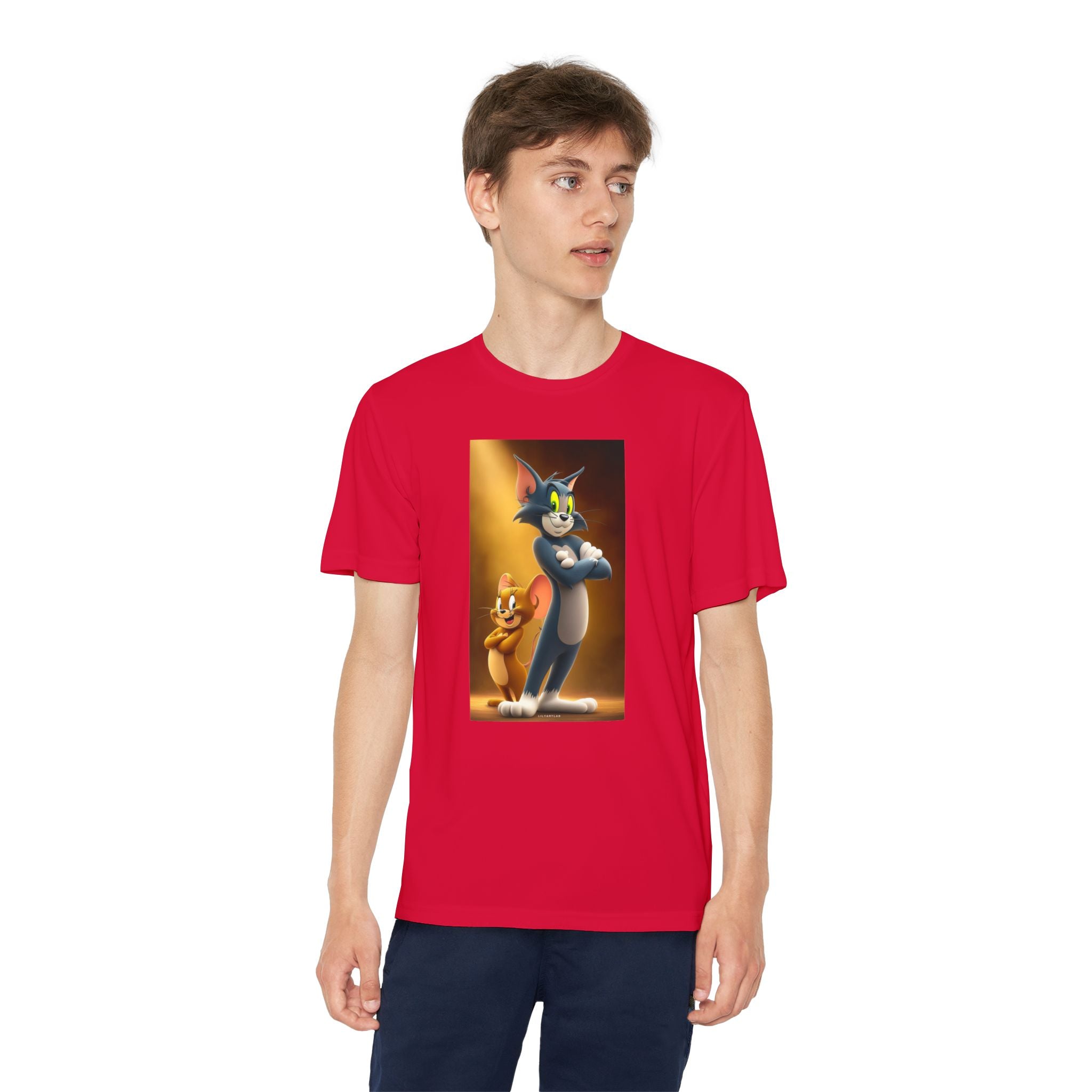 Youth Competitor Tee with Tom And Jerry design, Cartoon Graphic Kid's T-Shirt, Kids Tee, Children's Clothing, Funny Tee for Boys and Girls
