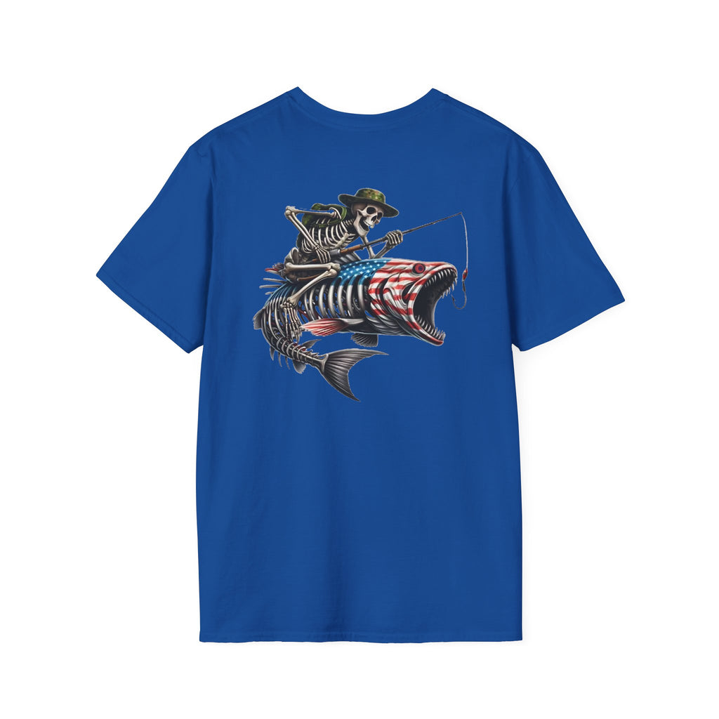 Patriotic Fishing Tshirt, American Flag Tee, 4th of July Shirt, USA Independence Day Top, Patriotic Graphic Tee, Unisex Patriotic
