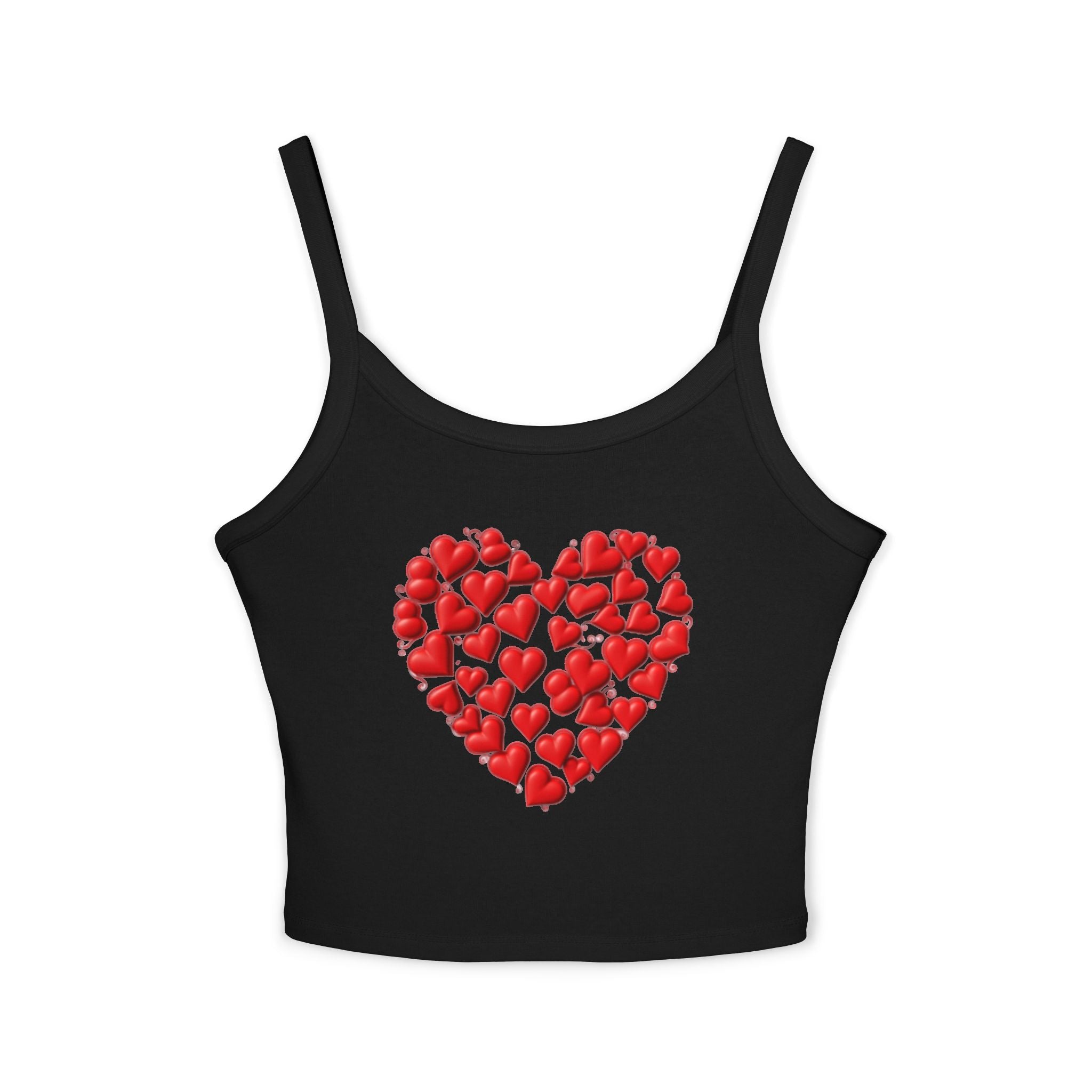 Heart Tank Top, Love Cami, Valentine's Day Shirt, Romantic Sleeveless Tee, Women's Summer Blouse, Cute Spaghetti Strap Tank