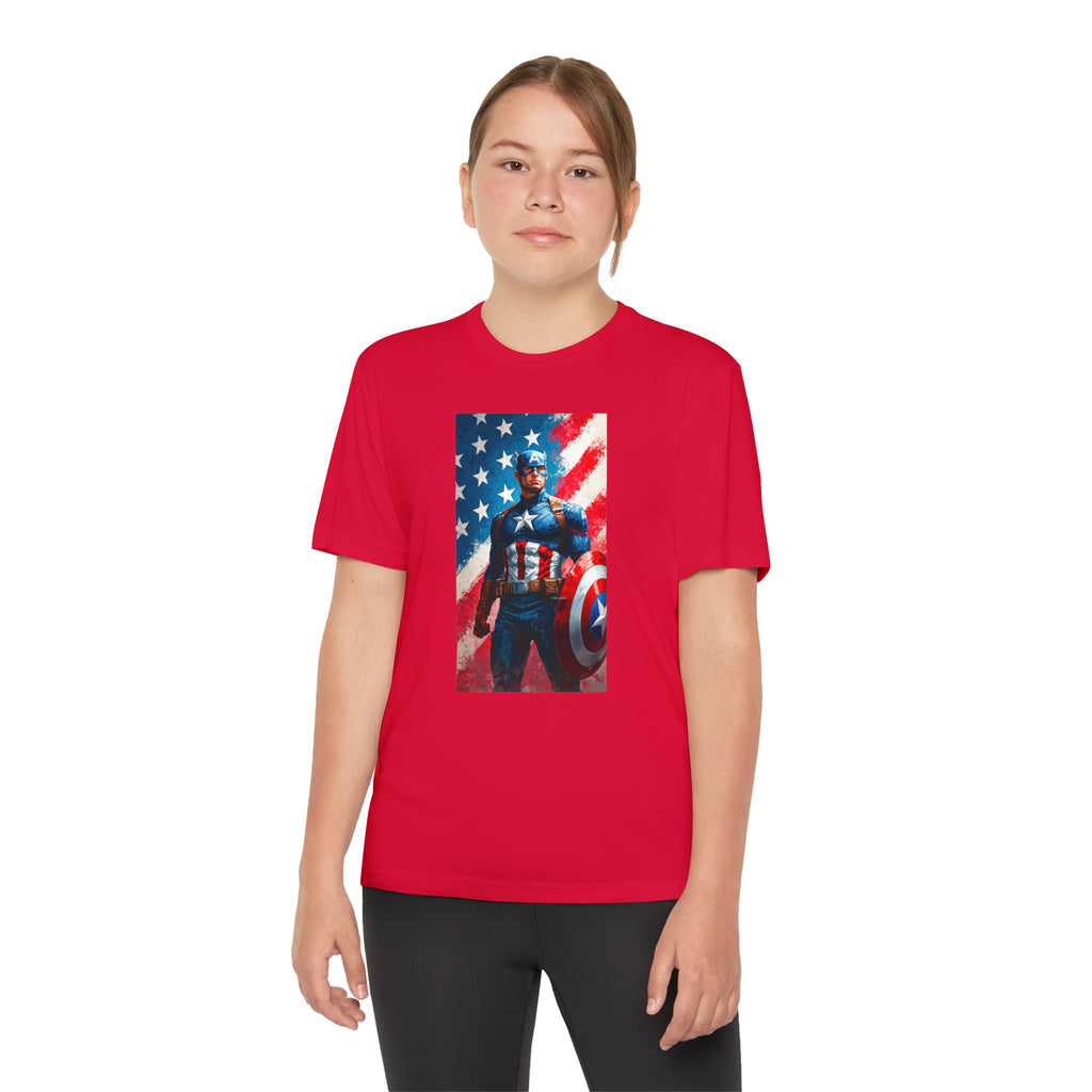 Captain America Superhero Marvel Patriotic, Kids Graphic T-Shirt, Boys Hero Top, Girls Comic Book Clothing, Birthday
