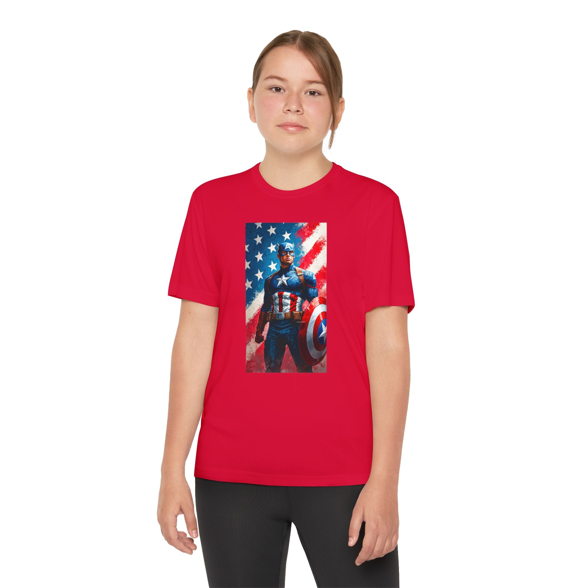 Captain America Superhero Marvel Patriotic, Kids Graphic T-Shirt, Boys Hero Top, Girls Comic Book Clothing, Birthday