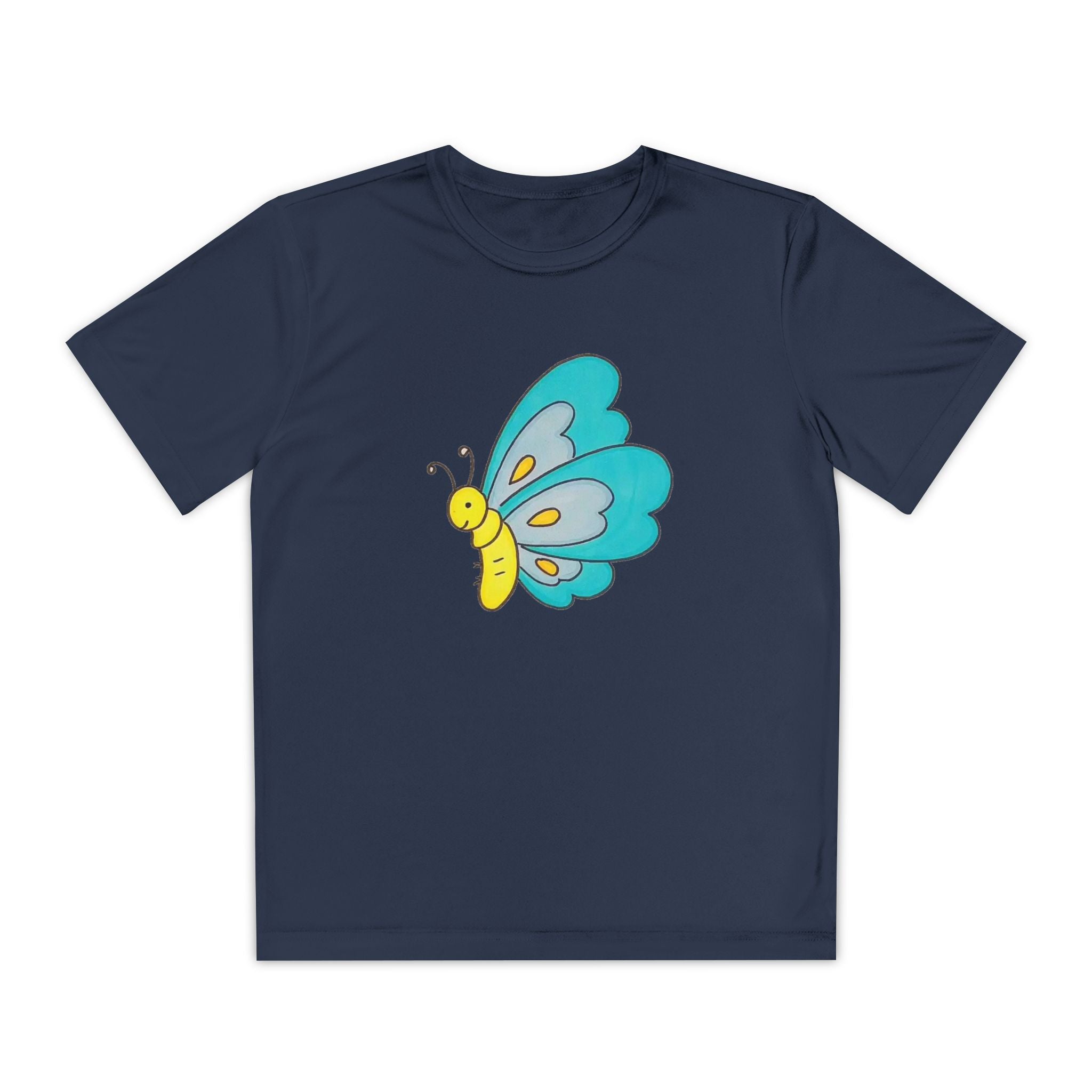 Butterffy Youth T-Shirt Sports Graphic Tee, Cool Athletic Shirt for Kids, Perfect for Sports Events, Team Spirit