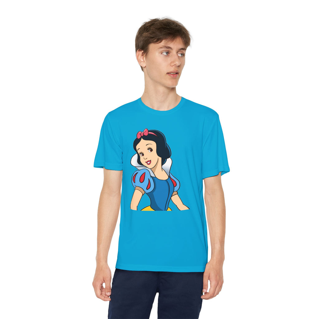 Snow White Youth T-Shirt Sports Graphic Tee, Cool Athletic Shirt for Kids, Perfect for Sports Events, Team Spirit