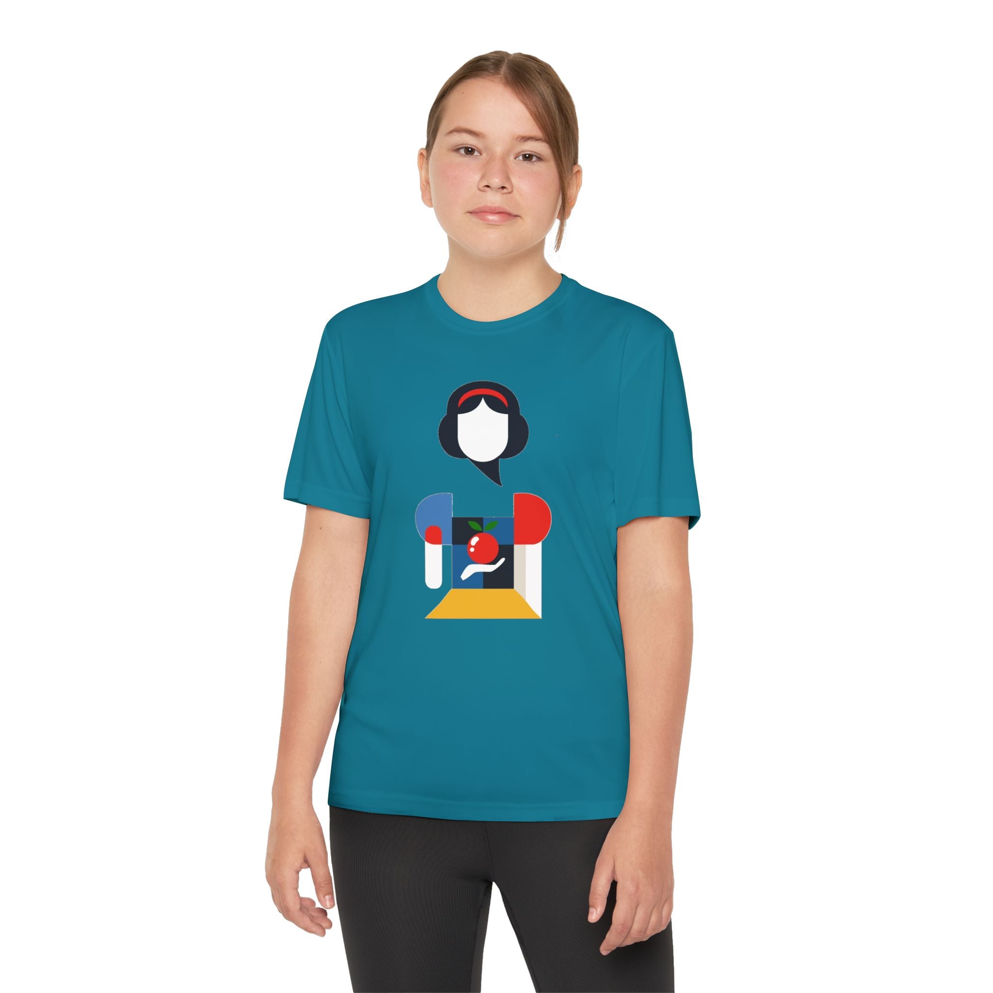 Snow White Youth T-Shirt Sports Graphic Tee, Cool Athletic Shirt for Kids, Perfect for Sports Events, Team Spirit