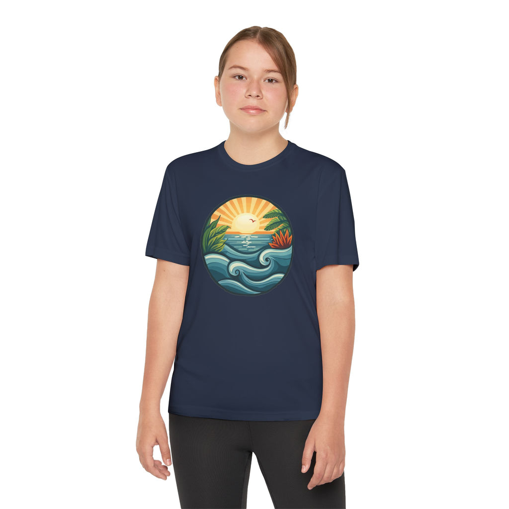 Beach Shirt Youth Competitor Tee, Kids Surf Tee, Summer Vacation Top, Ocean Lover T-Shirt, Coastal Clothing