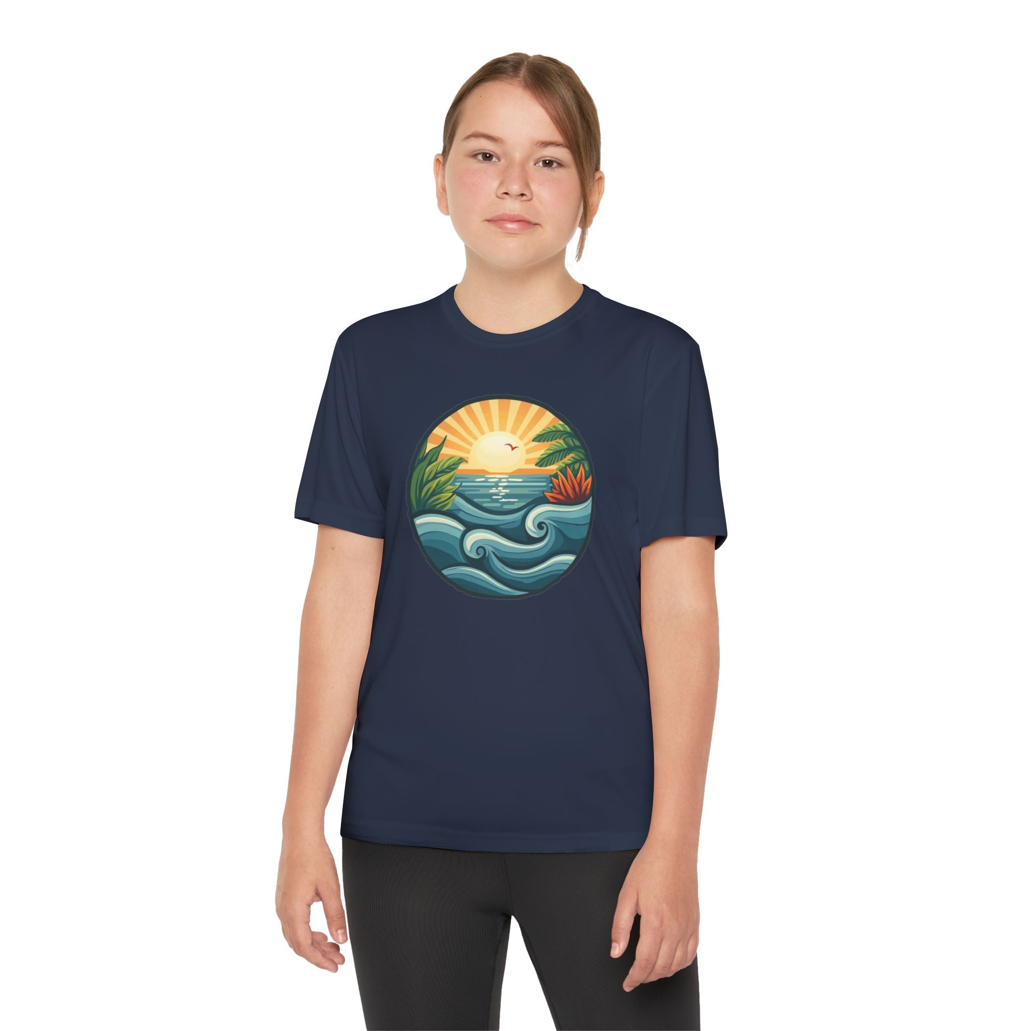 Beach Shirt Youth Competitor Tee, Kids Surf Tee, Summer Vacation Top, Ocean Lover T-Shirt, Coastal Clothing